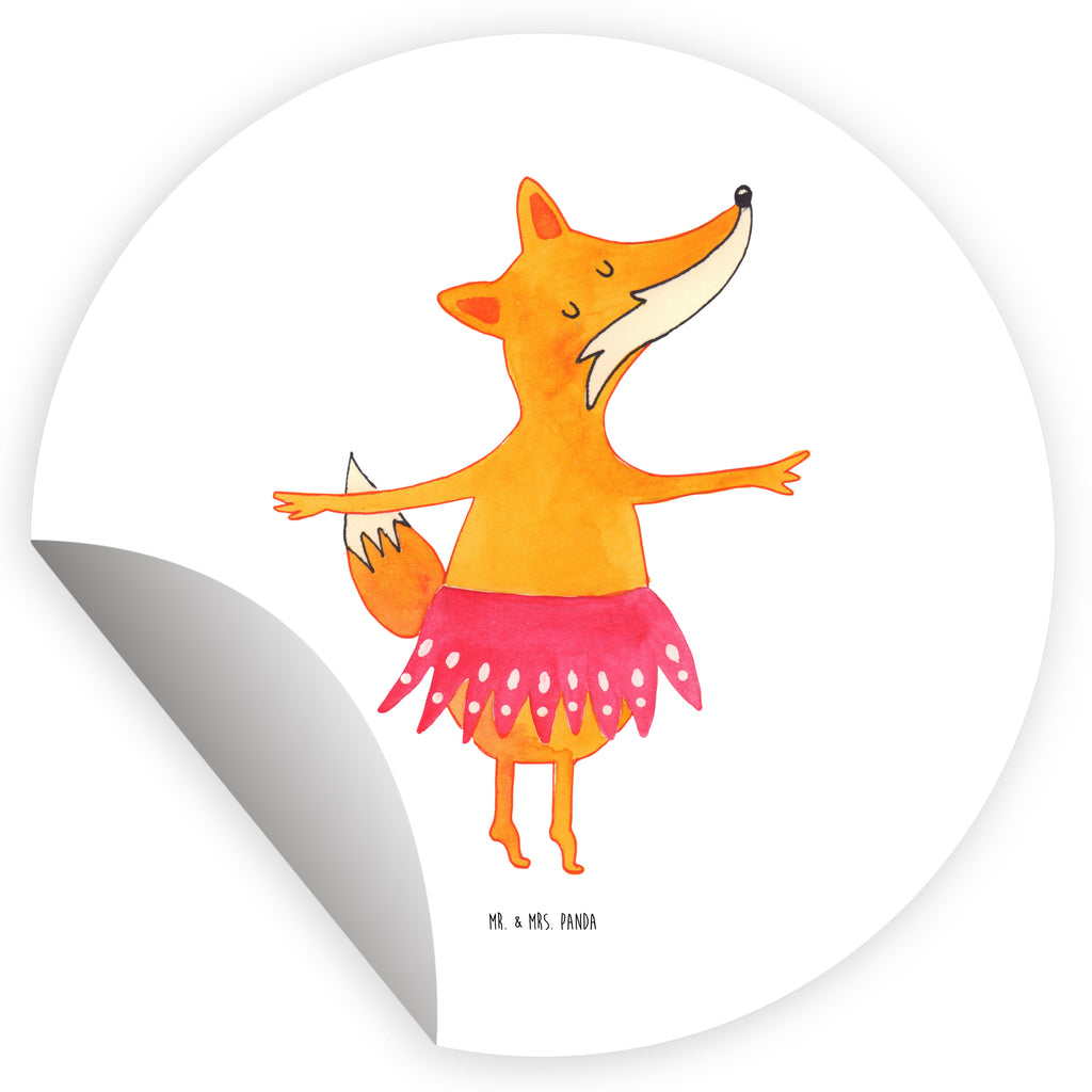 120mm Rund Aufkleber Fuchs Ballerina Sticker, Aufkleber, Etikett, Kinder, rund, Fuchs, Fuchs Spruch, Füchse, Füchsin, Ballerina, Ballett, Tänzerin, Tanzen, Party, Einladung, Geburtstag