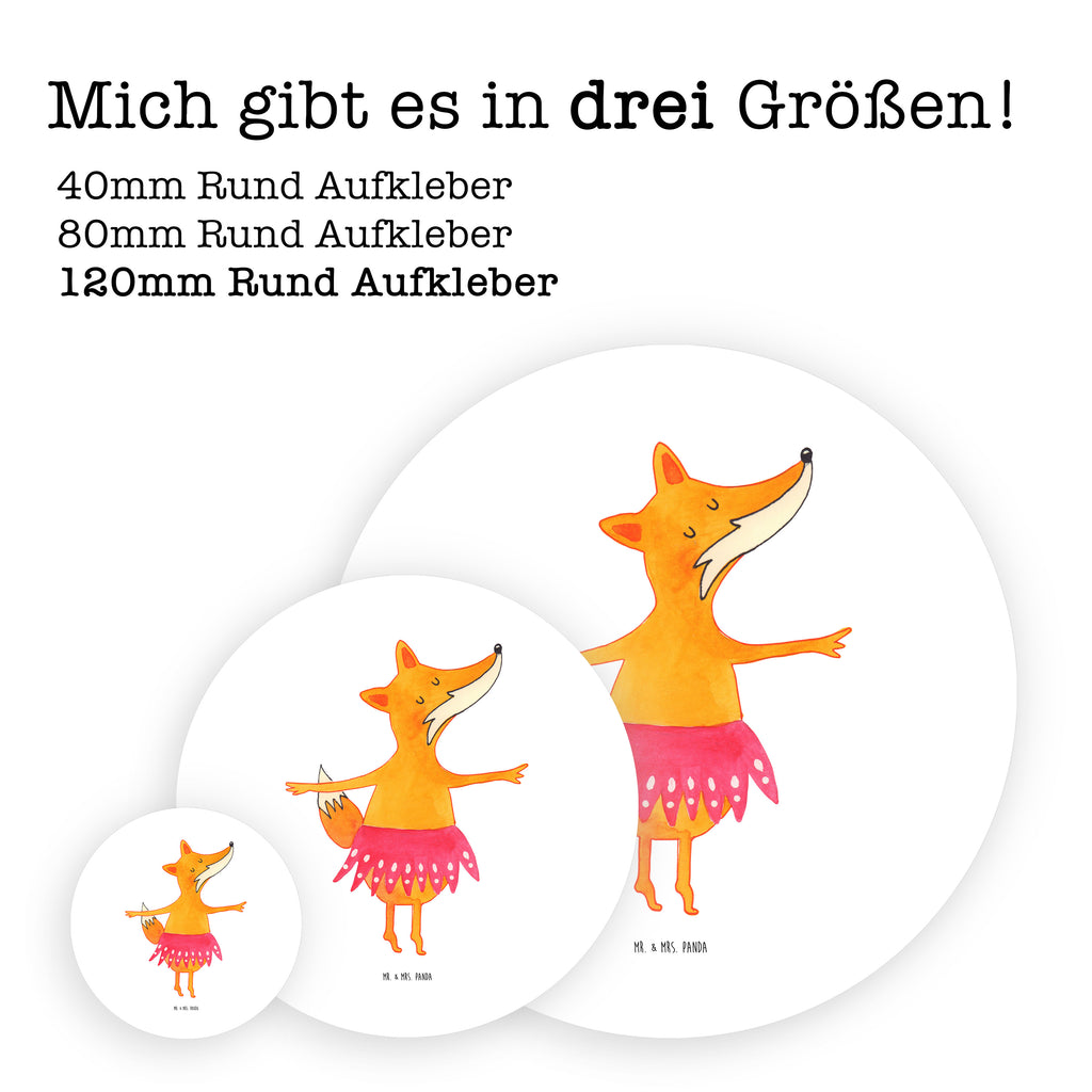 120mm Rund Aufkleber Fuchs Ballerina Sticker, Aufkleber, Etikett, Kinder, rund, Fuchs, Fuchs Spruch, Füchse, Füchsin, Ballerina, Ballett, Tänzerin, Tanzen, Party, Einladung, Geburtstag