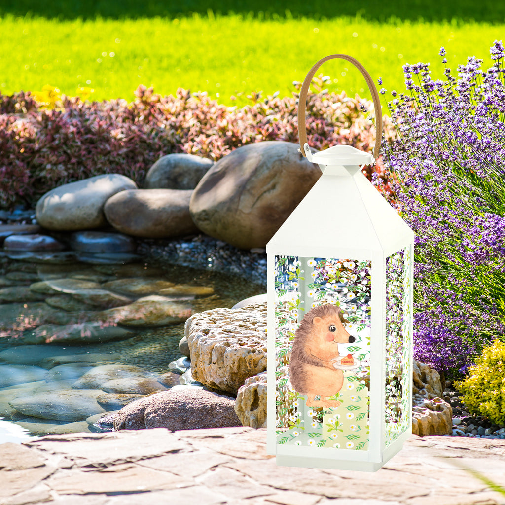 Deko Laterne Igel mit Kuchenstück Gartenlampe, Gartenleuchte, Gartendekoration, Gartenlicht, Laterne  kleine Laternen, XXL Laternen, Laterne groß, Tiermotive, Gute Laune, lustige Sprüche, Tiere, Igel, Essen Spruch, Kuchen, Backen Geschenk, Kuchen backen, Einladung Party, Geburtstagskuchen, Torte