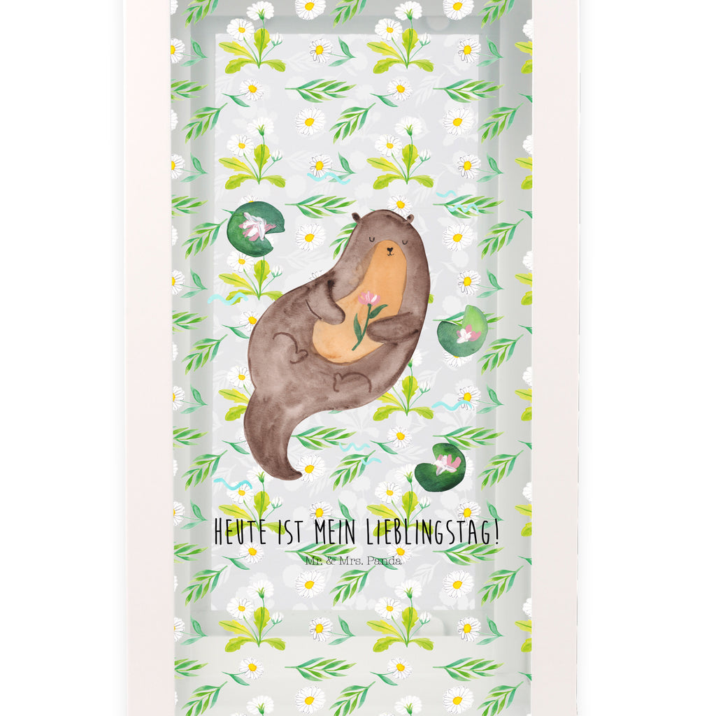 Deko Laterne Otter mit Seerose Gartenlampe, Gartenleuchte, Gartendekoration, Gartenlicht, Laterne  kleine Laternen, XXL Laternen, Laterne groß, Otter, Fischotter, Seeotter, Otter Seeotter See Otter