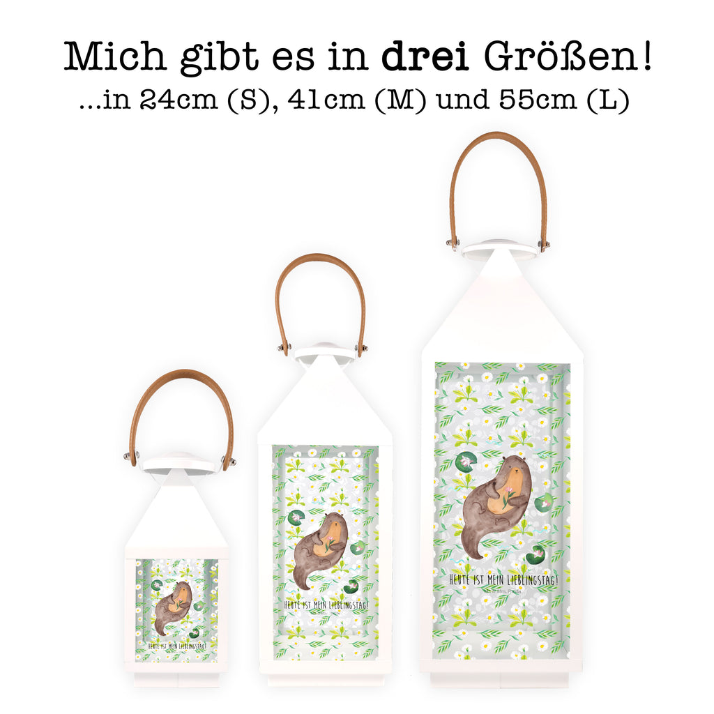 Deko Laterne Otter mit Seerose Gartenlampe, Gartenleuchte, Gartendekoration, Gartenlicht, Laterne  kleine Laternen, XXL Laternen, Laterne groß, Otter, Fischotter, Seeotter, Otter Seeotter See Otter