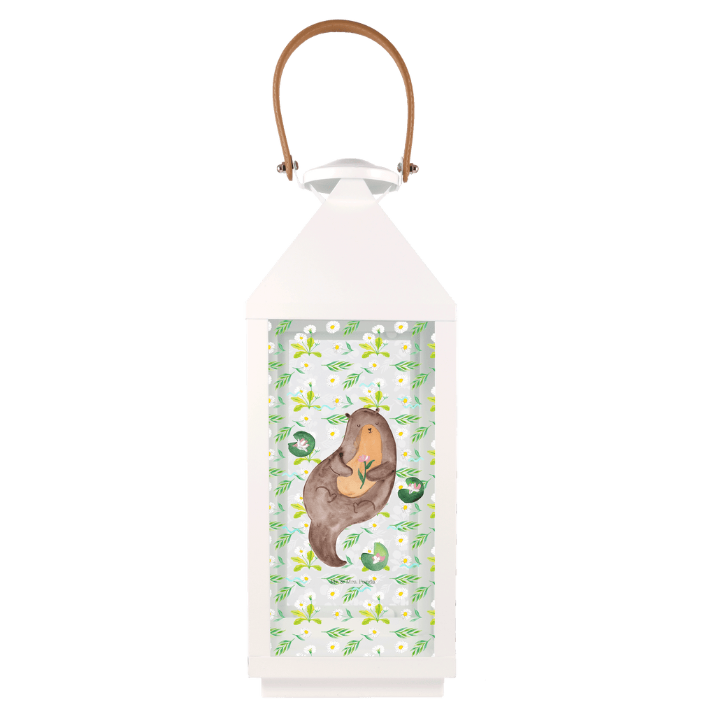 Deko Laterne Otter mit Seerose Gartenlampe, Gartenleuchte, Gartendekoration, Gartenlicht, Laterne  kleine Laternen, XXL Laternen, Laterne groß, Otter, Fischotter, Seeotter, Otter Seeotter See Otter