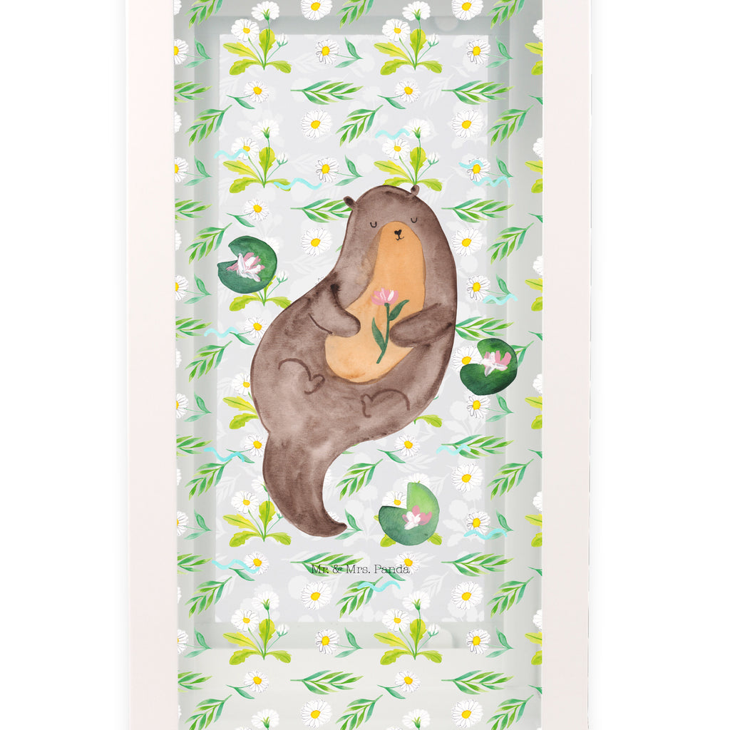 Deko Laterne Otter mit Seerose Gartenlampe, Gartenleuchte, Gartendekoration, Gartenlicht, Laterne  kleine Laternen, XXL Laternen, Laterne groß, Otter, Fischotter, Seeotter, Otter Seeotter See Otter