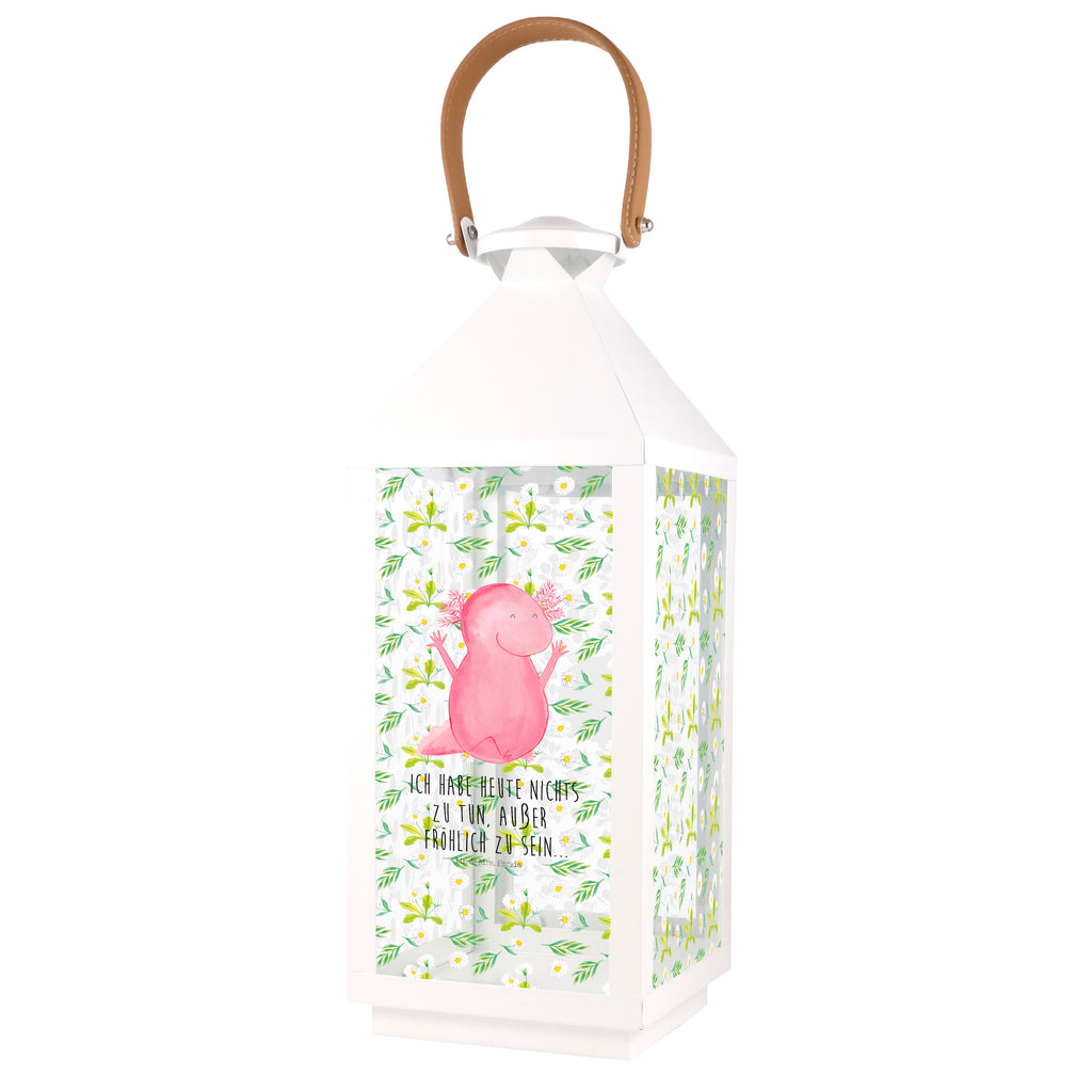 Deko Laterne Axolotl Hurra Gartenlampe, Gartenleuchte, Gartendekoration, Gartenlicht, Laterne  kleine Laternen, XXL Laternen, Laterne groß, Axolotl, Molch, Axolot, Schwanzlurch, Lurch, Lurche, fröhlich, Spaß, Freude, Motivation, Zufriedenheit