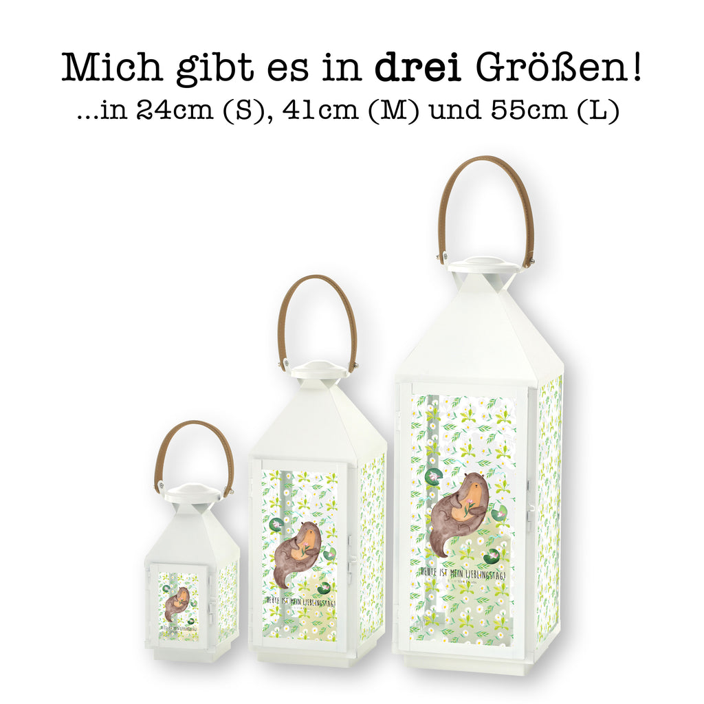 Deko Laterne Otter mit Seerose Gartenlampe, Gartenleuchte, Gartendekoration, Gartenlicht, Laterne  kleine Laternen, XXL Laternen, Laterne groß, Otter, Fischotter, Seeotter, Otter Seeotter See Otter