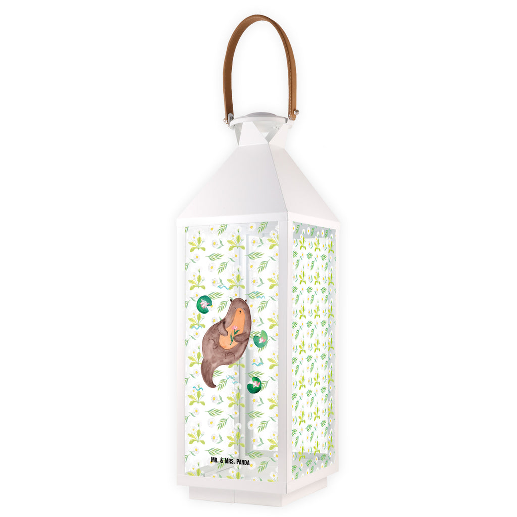 Deko Laterne Otter mit Seerose Gartenlampe, Gartenleuchte, Gartendekoration, Gartenlicht, Laterne  kleine Laternen, XXL Laternen, Laterne groß, Otter, Fischotter, Seeotter, Otter Seeotter See Otter