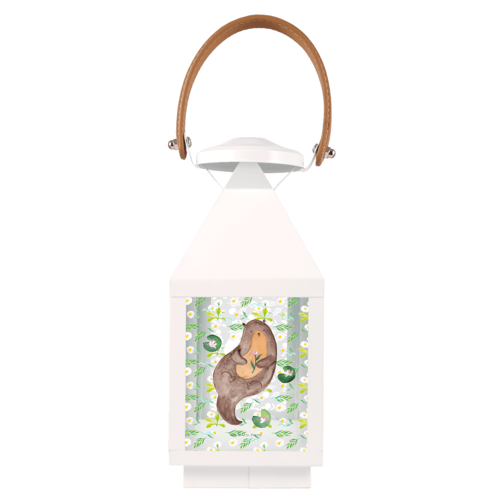 Deko Laterne Otter mit Seerose Gartenlampe, Gartenleuchte, Gartendekoration, Gartenlicht, Laterne  kleine Laternen, XXL Laternen, Laterne groß, Otter, Fischotter, Seeotter, Otter Seeotter See Otter