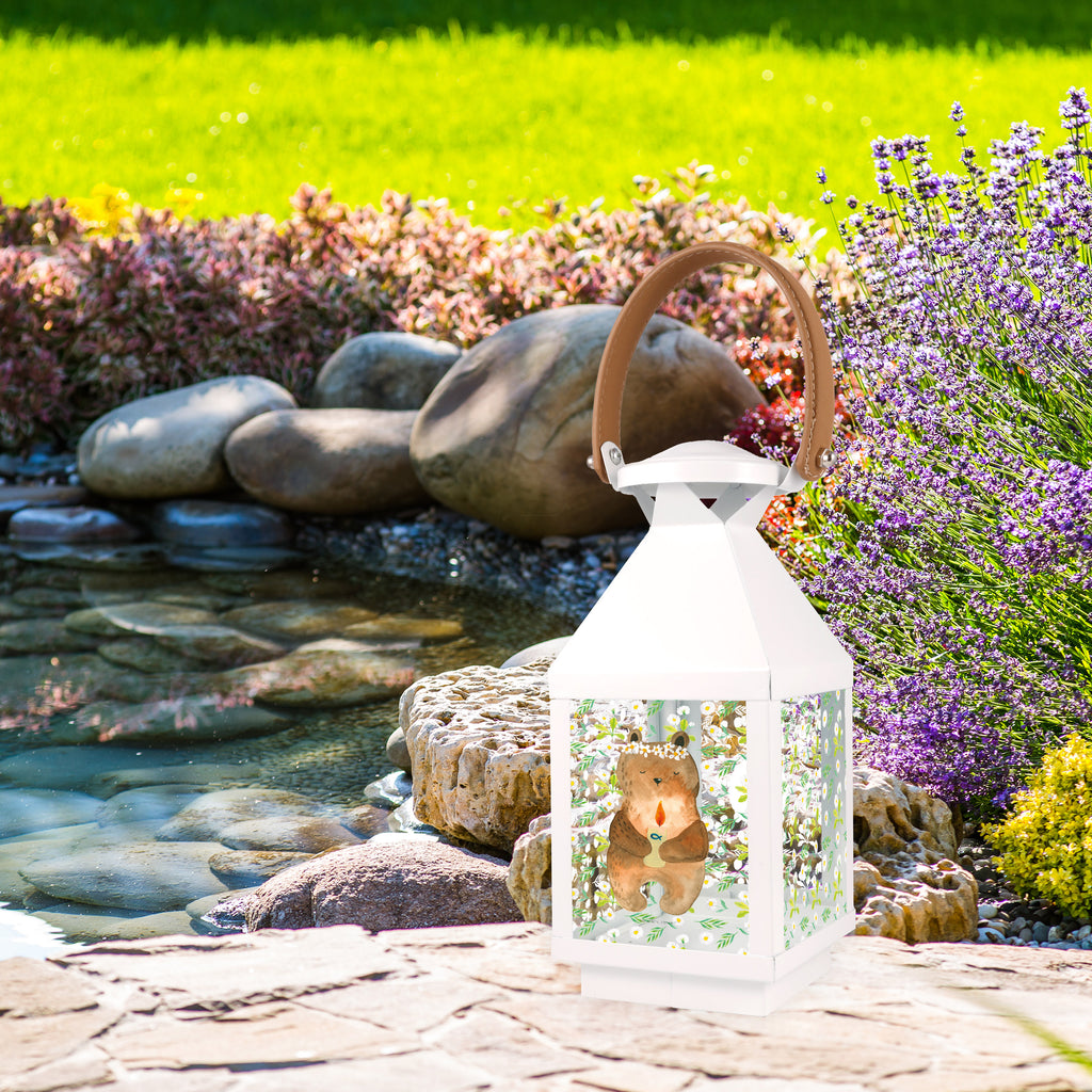 Deko Laterne Kommunion-Bär Gartenlampe, Gartenleuchte, Gartendekoration, Gartenlicht, Laterne  kleine Laternen, XXL Laternen, Laterne groß, Bär, Teddy, Teddybär, Kommunion, Gottes Segen, Taufkerze, katholisch