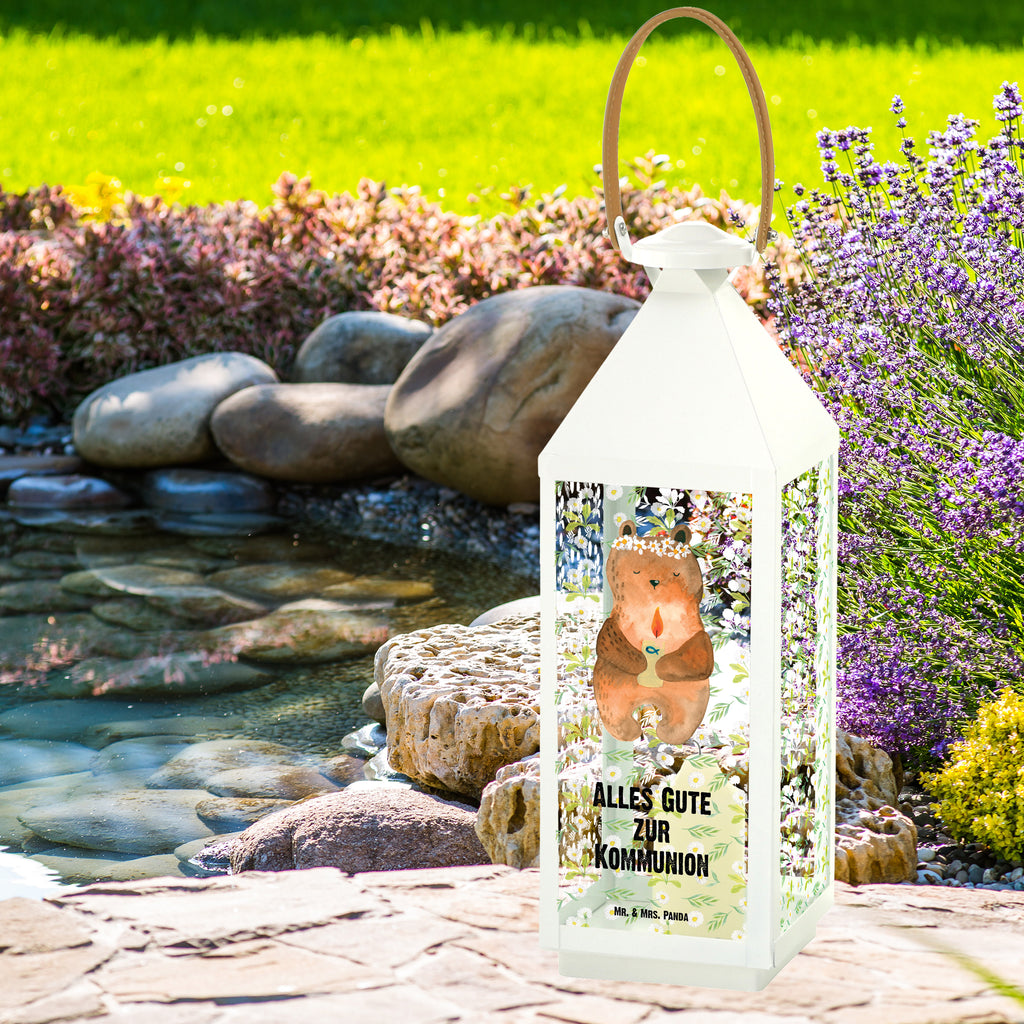 Deko Laterne Kommunion-Bär Gartenlampe, Gartenleuchte, Gartendekoration, Gartenlicht, Laterne  kleine Laternen, XXL Laternen, Laterne groß, Bär, Teddy, Teddybär, Kommunion, Gottes Segen, Taufkerze, katholisch