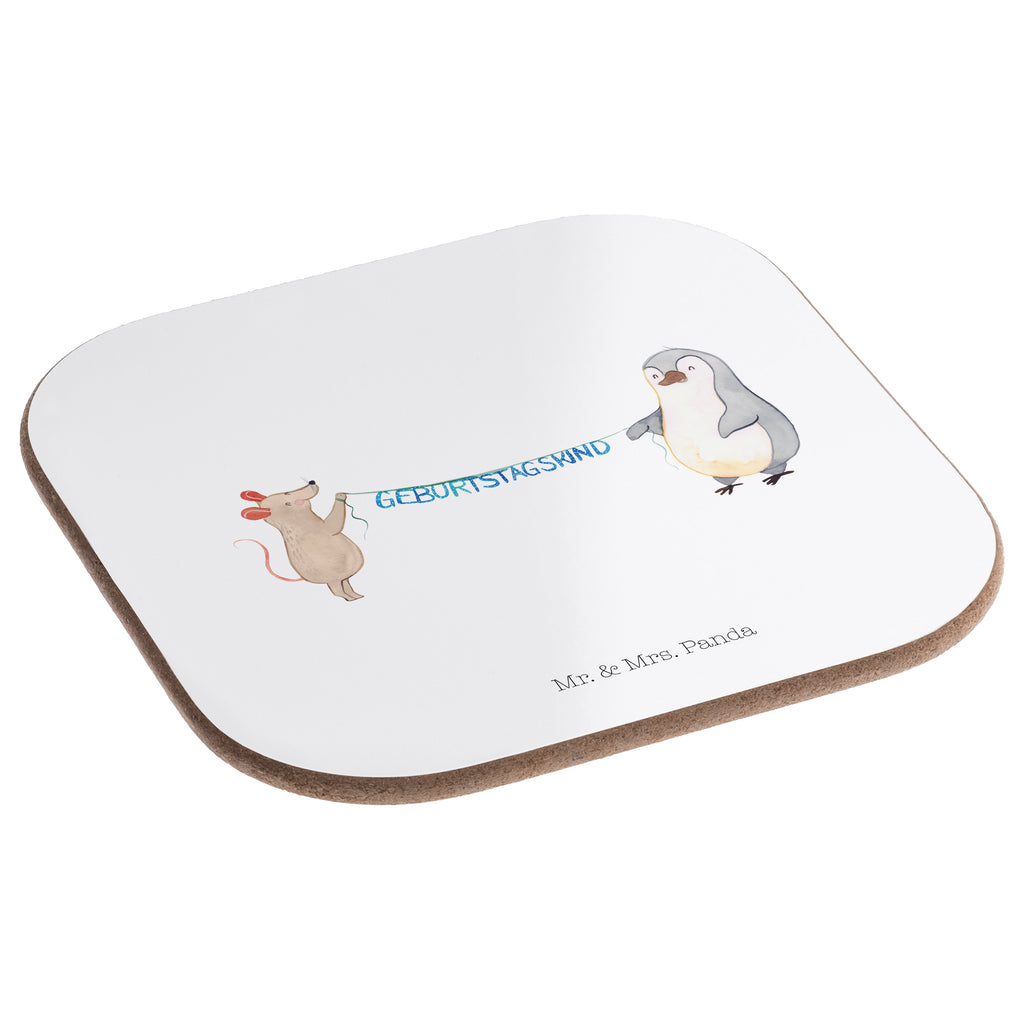 Quadratische Untersetzer Maus Pinguin Geburtstag Bierdeckel, Glasuntersetzer, Untersetzer Gläser, Getränkeuntersetzer, Geburtstag, Geburtstagsgeschenk, Geschenk, Maus, Pinguin, Geburtstage, Happy Birthday, Geburtstagsfeier