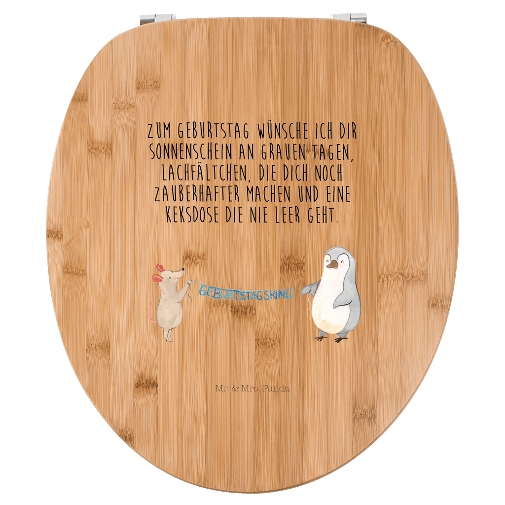 Motiv WC Sitz Maus Pinguin Geburtstag Klobrille, Klodeckel, Toilettendeckel, WC-Sitz, Toilette, Geburtstag, Geburtstagsgeschenk, Geschenk, Maus, Pinguin, Geburtstage, Happy Birthday, Geburtstagsfeier