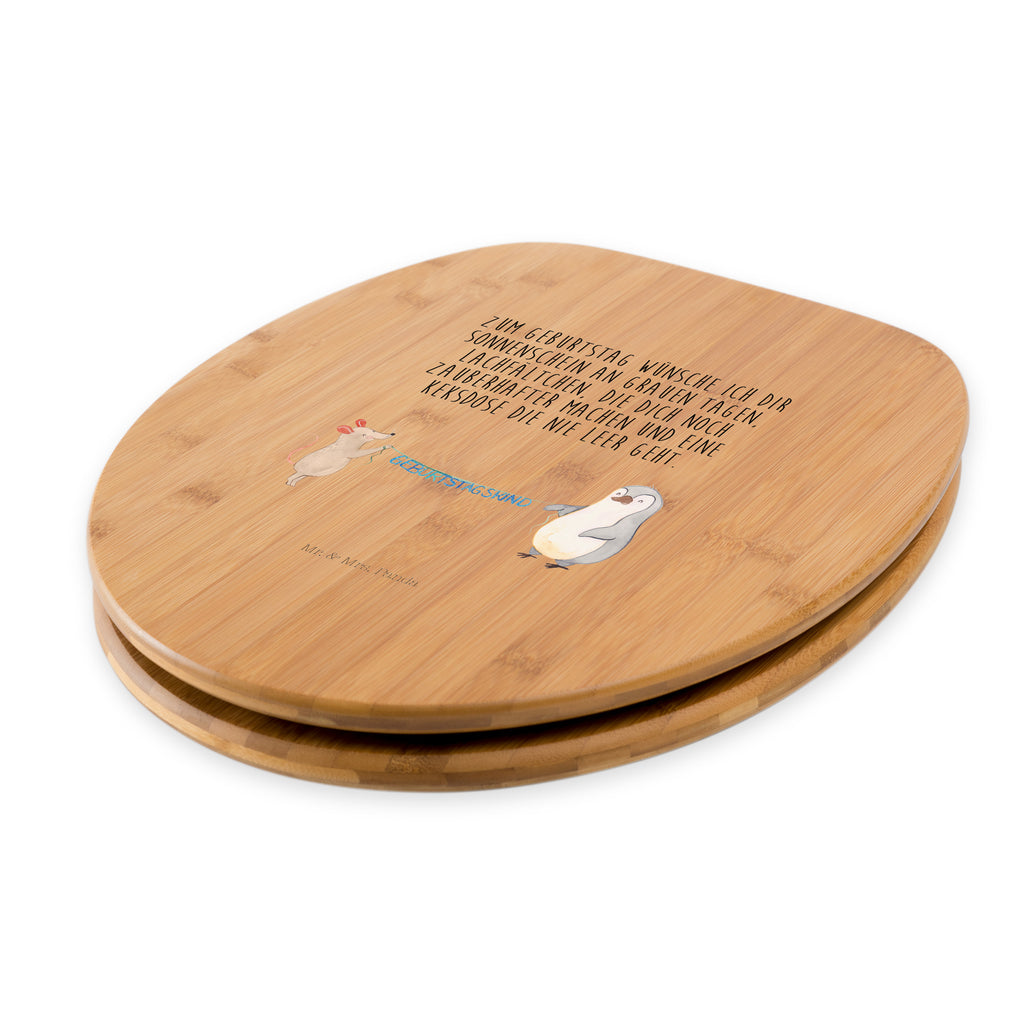 Motiv WC Sitz Maus Pinguin Geburtstag Klobrille, Klodeckel, Toilettendeckel, WC-Sitz, Toilette, Geburtstag, Geburtstagsgeschenk, Geschenk, Maus, Pinguin, Geburtstage, Happy Birthday, Geburtstagsfeier
