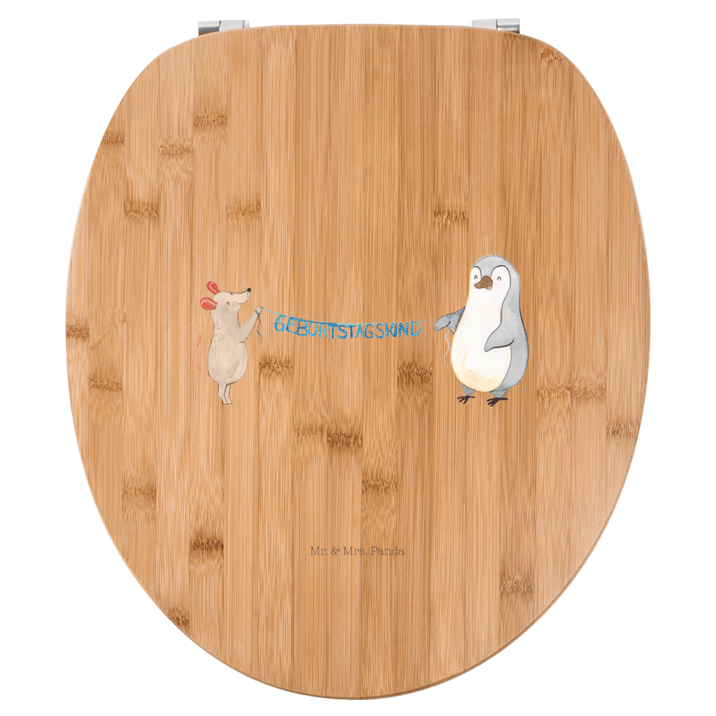 Motiv WC Sitz Maus Pinguin Geburtstag Klobrille, Klodeckel, Toilettendeckel, WC-Sitz, Toilette, Geburtstag, Geburtstagsgeschenk, Geschenk, Maus, Pinguin, Geburtstage, Happy Birthday, Geburtstagsfeier