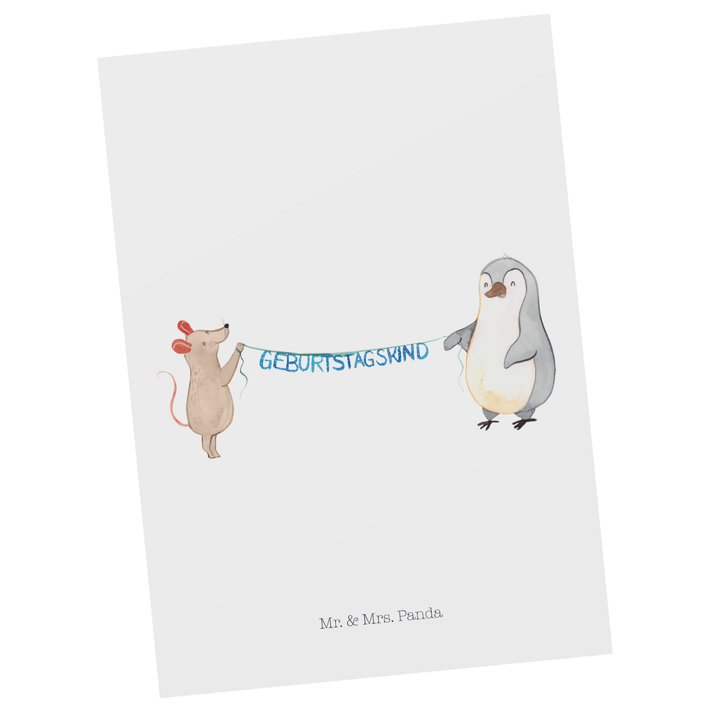Postkarte Maus Pinguin Geburtstag Geschenkkarte, Grußkarte, Karte, Einladung, Ansichtskarte, Geburtstagskarte, Einladungskarte, Dankeskarte, Geburtstag, Geburtstagsgeschenk, Geschenk, Maus, Pinguin, Geburtstage, Happy Birthday, Geburtstagsfeier
