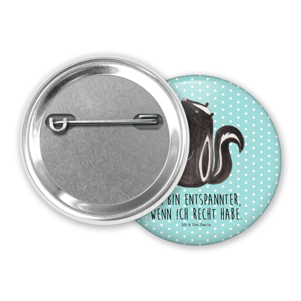 50mm Button Stinktier sitzend 50mm Button, Button, Pin, Anstecknadel, Stinktier, Skunk, Wildtier, Raubtier, Stinker, Stinki, Spruch, Büro, Recht, Besserwisser