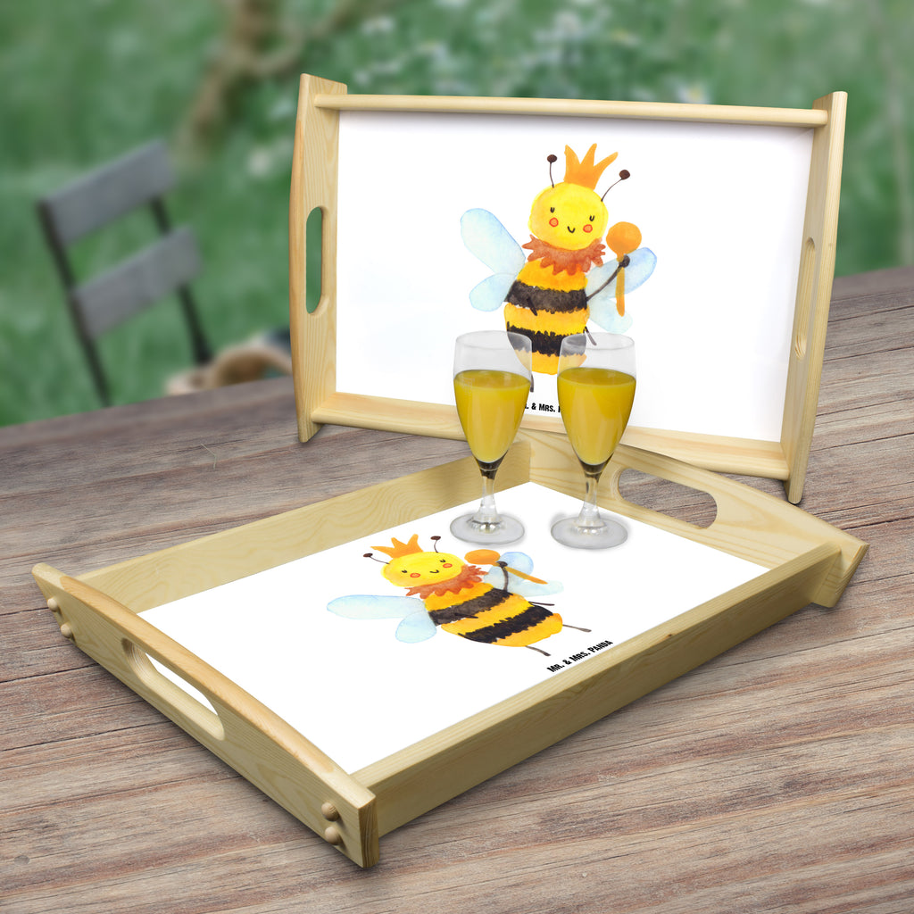 Serviertablett Biene König Tablett, Holztablett, Küchentablett, Dekotablett, Frühstückstablett, Biene, Wespe, Hummel