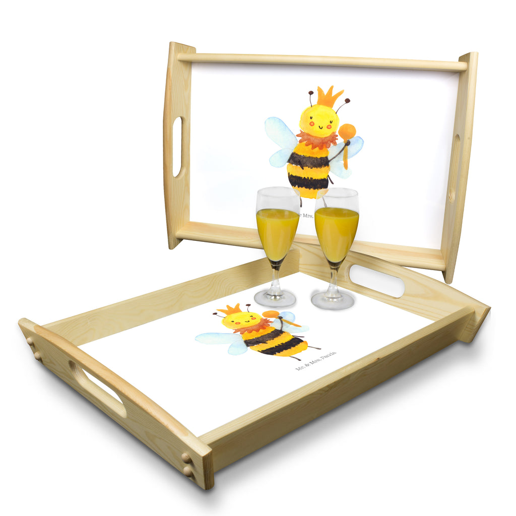 Serviertablett Biene König Tablett, Holztablett, Küchentablett, Dekotablett, Frühstückstablett, Biene, Wespe, Hummel