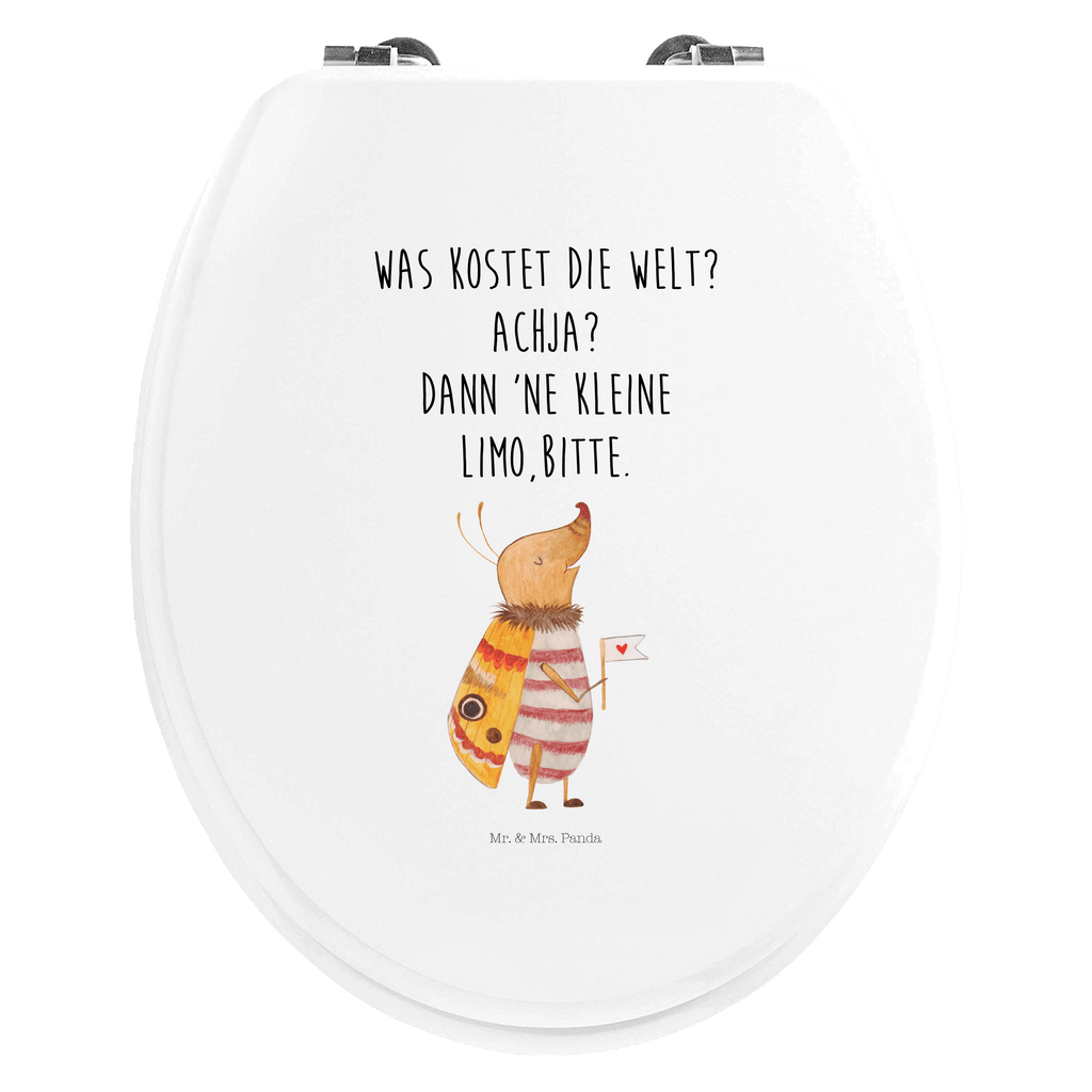 Motiv WC Sitz Nachtfalter mit Fähnchen Klobrille, Klodeckel, Toilettendeckel, WC-Sitz, Toilette, Tiermotive, Gute Laune, lustige Sprüche, Tiere, Nachtfalter, Käfer, Spruch lustig, Spruch witzig, süß, niedlich, Küche Deko, Was kostet die Welt