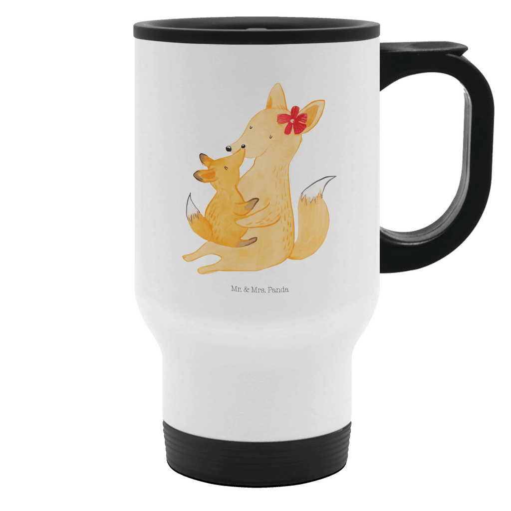 Thermobecher Fuchs Mama & Kind Thermobecher, To Go Becher, Thermotasse, Kaffeebecher, Isolierbecher, Thermobecher To Go, Warmhaltetasse, Edelstahlbecher, Reisebecher, Tasse mit Deckel, Thermobecher für 400 ml, Kaffeetasse zum Mitnehmen, Tasse zum Mitnehmen, Spülmaschinenfest, Familie, Vatertag, Muttertag, Bruder, Schwester, Mama, Papa, Oma, Opa, Mutter, Tochter, Lieblingstochter, Beste Tochter, Geschenk