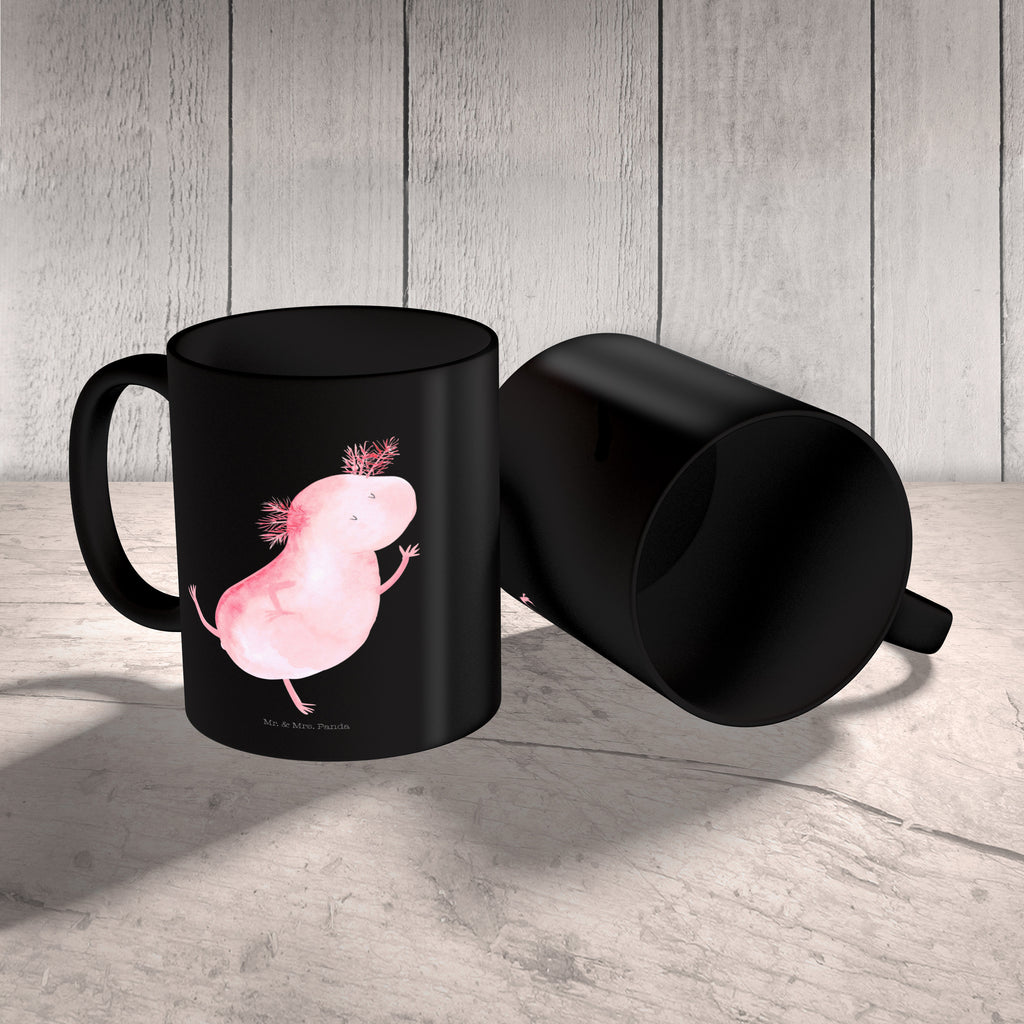 Tasse Axolotl tanzt Axolotl, Axolot, Schwanzlurch, Lurch, Lurche, Dachschaden, Sterne, verrückt, Freundin, beste Freundin Becher, Kaffeetasse, Kaffeebecher, Tee, Frühstück, Büro  Axolotl, Molch