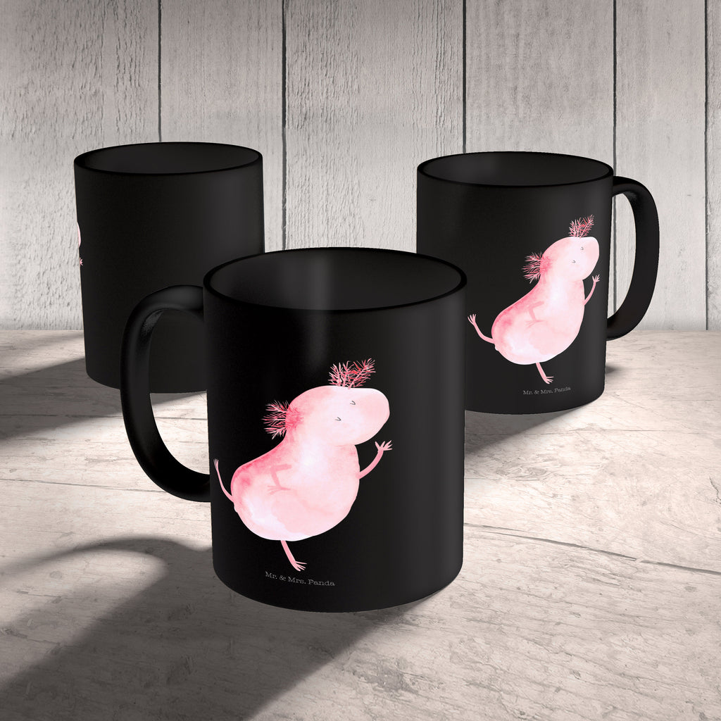 Tasse Axolotl tanzt Axolotl, Axolot, Schwanzlurch, Lurch, Lurche, Dachschaden, Sterne, verrückt, Freundin, beste Freundin Becher, Kaffeetasse, Kaffeebecher, Tee, Frühstück, Büro  Axolotl, Molch