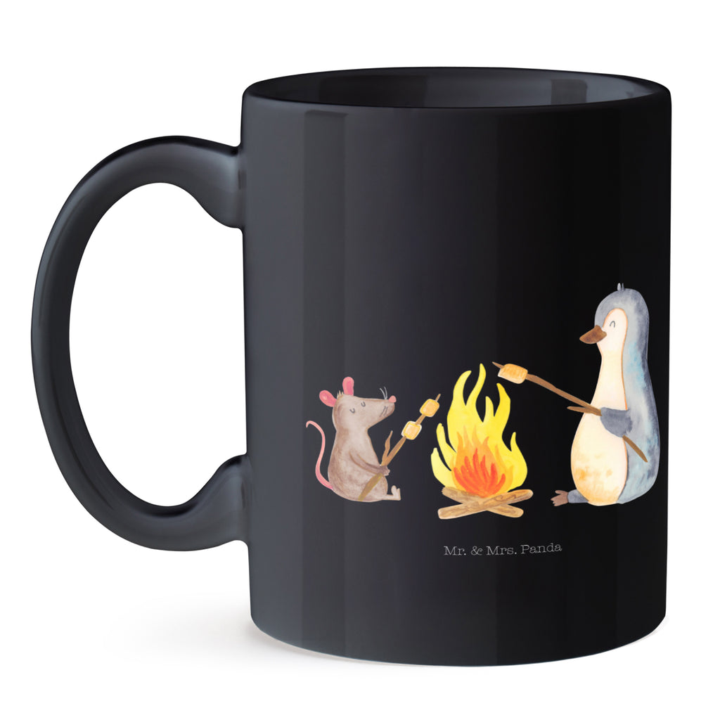 Tasse Pinguin Lagerfeuer Pinguin, Maus, Pinguine, Lagerfeuer, Leben, Arbeit, Job, Motivation, Büro, Büroalltag, Lebensspruch, Lebensmotivation, Neustart, Liebe, grillen, Feuer, Marshmallows Becher, Kaffeetasse, Kaffeebecher, Tee, Frühstück, Büro  Pinguin