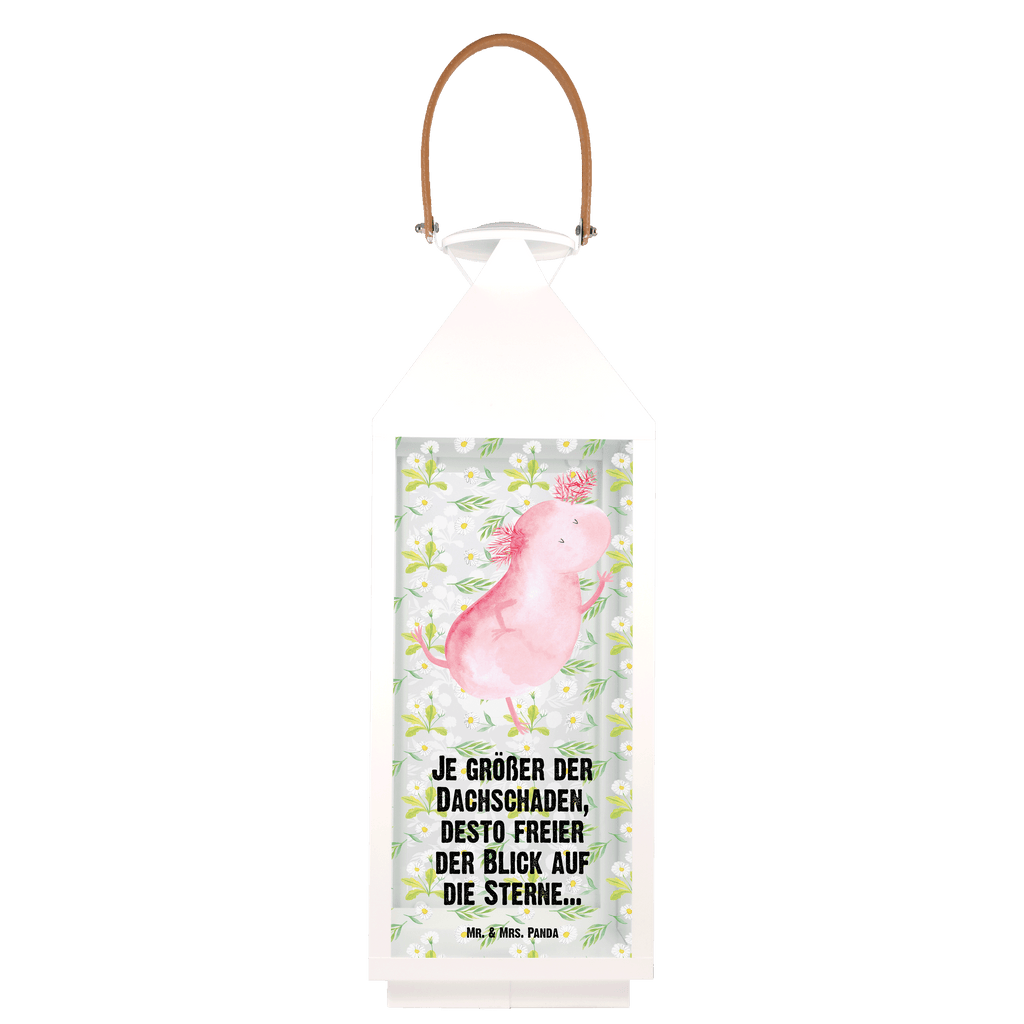 Deko Laterne Axolotl tanzt Gartenlampe, Gartenleuchte, Gartendekoration, Gartenlicht, Laterne  kleine Laternen, XXL Laternen, Laterne groß, Axolotl, Molch, Axolot, Schwanzlurch, Lurch, Lurche, Dachschaden, Sterne, verrückt, Freundin, beste Freundin