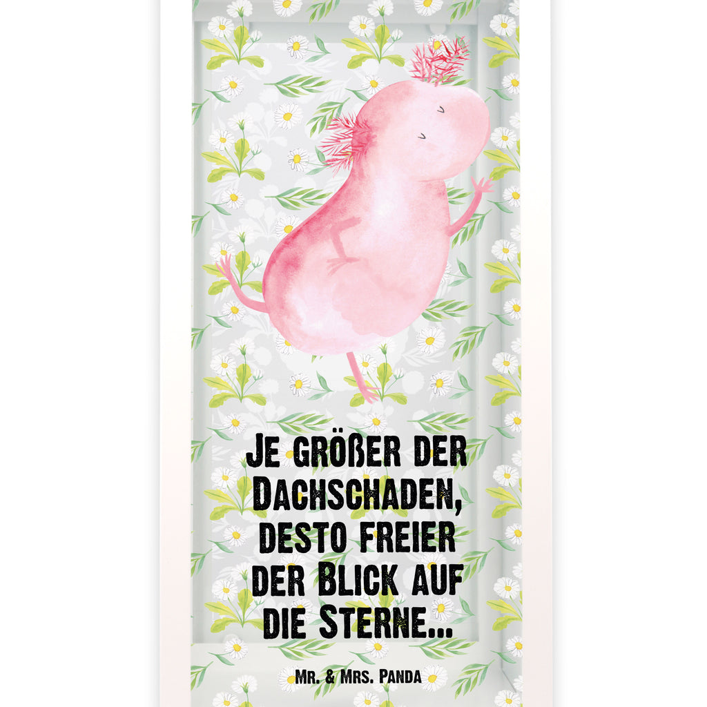 Deko Laterne Axolotl tanzt Gartenlampe, Gartenleuchte, Gartendekoration, Gartenlicht, Laterne  kleine Laternen, XXL Laternen, Laterne groß, Axolotl, Molch, Axolot, Schwanzlurch, Lurch, Lurche, Dachschaden, Sterne, verrückt, Freundin, beste Freundin