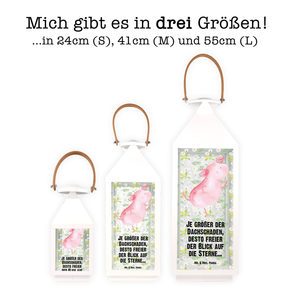 Deko Laterne Axolotl tanzt Gartenlampe, Gartenleuchte, Gartendekoration, Gartenlicht, Laterne  kleine Laternen, XXL Laternen, Laterne groß, Axolotl, Molch, Axolot, Schwanzlurch, Lurch, Lurche, Dachschaden, Sterne, verrückt, Freundin, beste Freundin