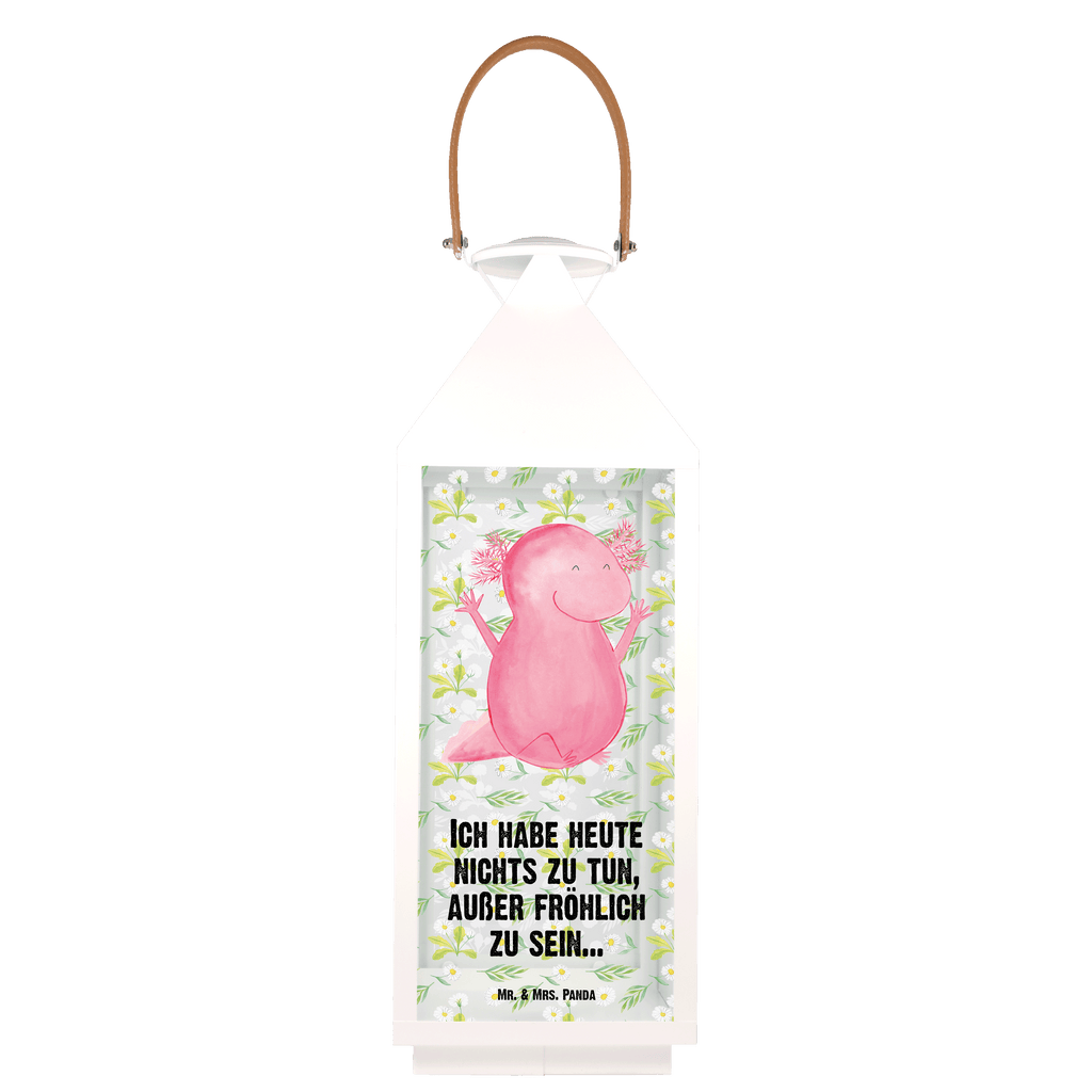 Deko Laterne Axolotl Hurra Gartenlampe, Gartenleuchte, Gartendekoration, Gartenlicht, Laterne  kleine Laternen, XXL Laternen, Laterne groß, Axolotl, Molch, Axolot, Schwanzlurch, Lurch, Lurche, fröhlich, Spaß, Freude, Motivation, Zufriedenheit