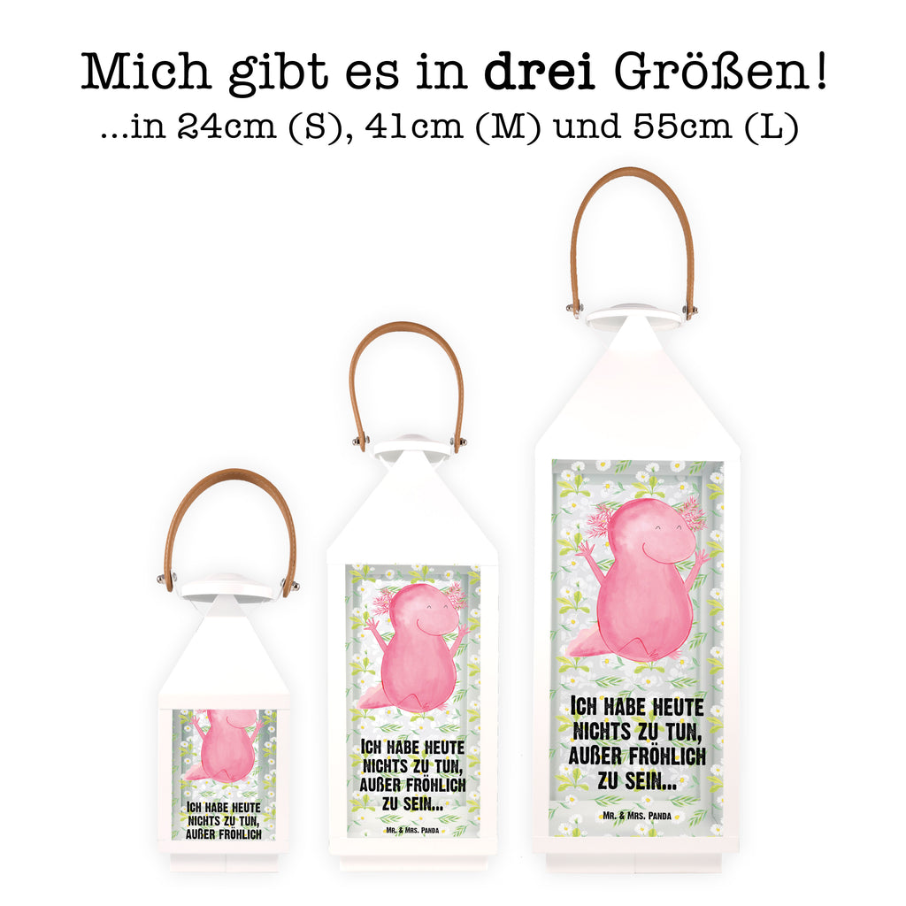 Deko Laterne Axolotl Hurra Gartenlampe, Gartenleuchte, Gartendekoration, Gartenlicht, Laterne  kleine Laternen, XXL Laternen, Laterne groß, Axolotl, Molch, Axolot, Schwanzlurch, Lurch, Lurche, fröhlich, Spaß, Freude, Motivation, Zufriedenheit
