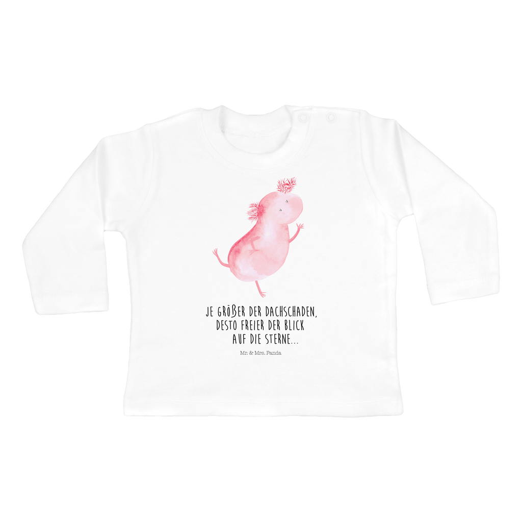 3-6 Monate Baby Longsleeve Axolotl tanzt Mädchen, Jungen, Baby, Langarm, Bio, Kleidung, Axolotl, Molch, Axolot, Schwanzlurch, Lurch, Lurche, Dachschaden, Sterne, verrückt, Freundin, beste Freundin