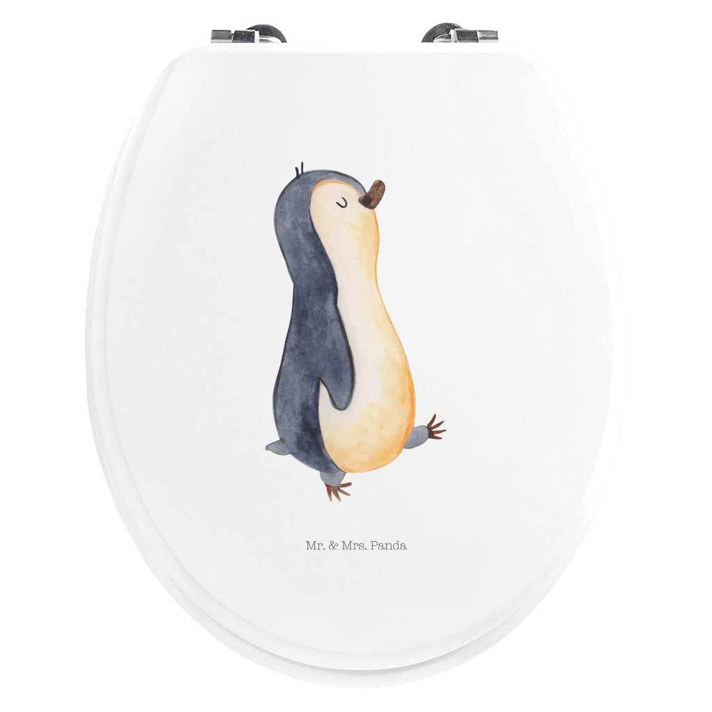Motiv WC Sitz Pinguin marschierend Klobrille, Klodeckel, Toilettendeckel, WC-Sitz, Toilette, Pinguin, Pinguine, Frühaufsteher, Langschläfer, Bruder, Schwester, Familie