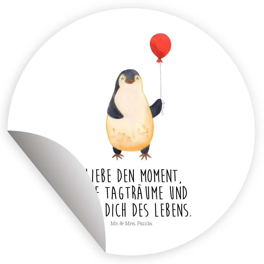 120mm Rund Aufkleber Pinguin Luftballon Sticker, Aufkleber, Etikett, Kinder, rund, Pinguin, Pinguine, Luftballon, Tagträume, Lebenslust, Geschenk Freundin, Geschenkidee, beste Freundin, Motivation, Neustart, neues Leben, Liebe, Glück