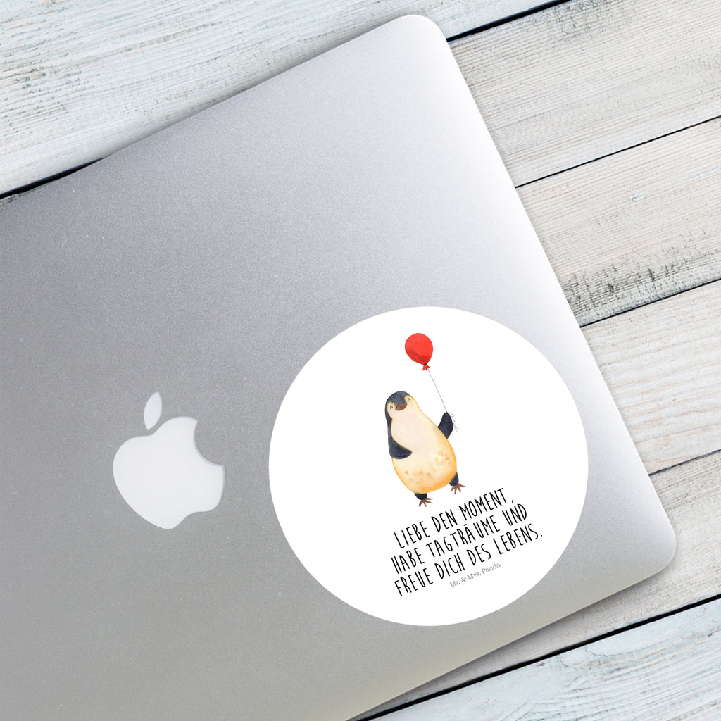 120mm Rund Aufkleber Pinguin Luftballon Sticker, Aufkleber, Etikett, Kinder, rund, Pinguin, Pinguine, Luftballon, Tagträume, Lebenslust, Geschenk Freundin, Geschenkidee, beste Freundin, Motivation, Neustart, neues Leben, Liebe, Glück