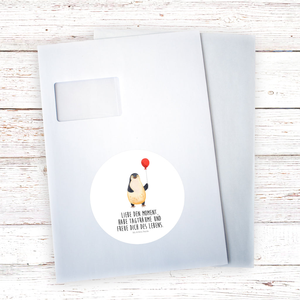 120mm Rund Aufkleber Pinguin Luftballon Sticker, Aufkleber, Etikett, Kinder, rund, Pinguin, Pinguine, Luftballon, Tagträume, Lebenslust, Geschenk Freundin, Geschenkidee, beste Freundin, Motivation, Neustart, neues Leben, Liebe, Glück