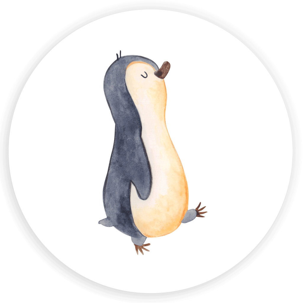 120mm Rund Aufkleber Pinguin marschierend Sticker, Aufkleber, Etikett, Kinder, rund, Pinguin, Pinguine, Frühaufsteher, Langschläfer, Bruder, Schwester, Familie
