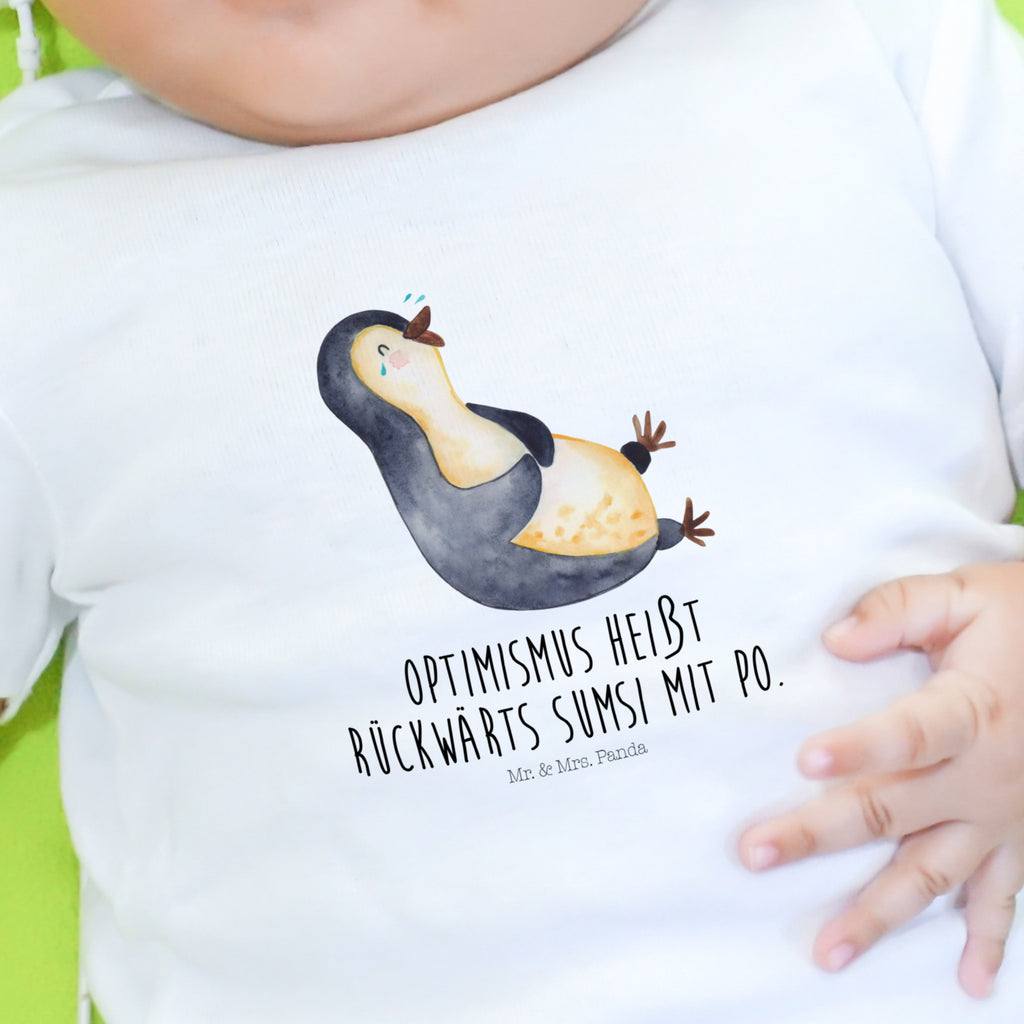 3-6 Monate Baby Longsleeve Pinguin lachend Mädchen, Jungen, Baby, Langarm, Bio, Kleidung, Pinguin, Pinguine, lustiger Spruch, Optimismus, Fröhlich, Lachen, Humor, Fröhlichkeit