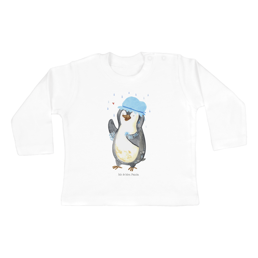 3-6 Monate Baby Longsleeve Pinguin duscht Mädchen, Jungen, Baby, Langarm, Bio, Kleidung, Pinguin, Pinguine, Dusche, duschen, Lebensmotto, Motivation, Neustart, Neuanfang, glücklich sein