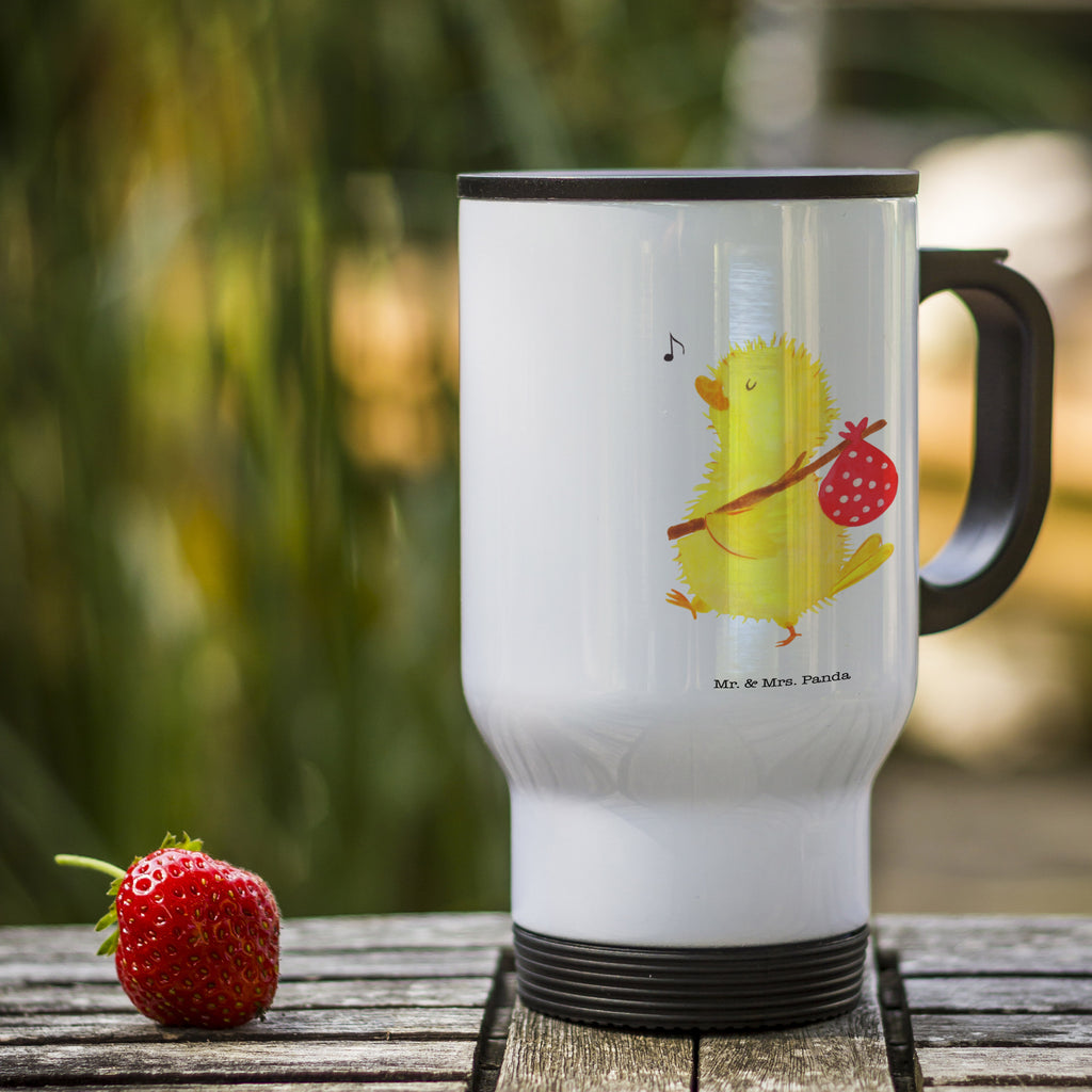Thermobecher Küken Wanderer Thermobecher, To Go Becher, Thermotasse, Kaffeebecher, Isolierbecher, Thermobecher To Go, Warmhaltetasse, Edelstahlbecher, Reisebecher, Tasse mit Deckel, Thermobecher für 400 ml, Kaffeetasse zum Mitnehmen, Tasse zum Mitnehmen, Spülmaschinenfest, Ostern, Osterhase, Ostergeschenke, Osternest, Osterdeko, Geschenk zu Ostern, Küken, Osterei, Ostereier, Ei, Frühlingsgefühle, Freude, Grüße, liebe Grüße, Frohe Ostern, Ostergrüße, Flausen, Wunder, Reisen, Weltenbummler, Zeit, Zeitmanagement, Backpacker