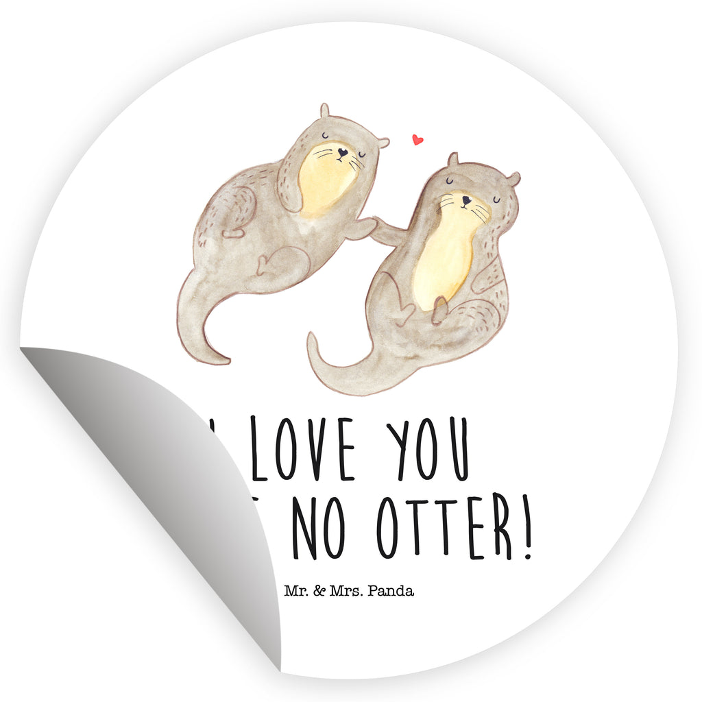 120mm Rund Aufkleber Otter händchenhaltend Sticker, Aufkleber, Etikett, Kinder, rund, Otter, Fischotter, Seeotter, Otter Seeotter See Otter