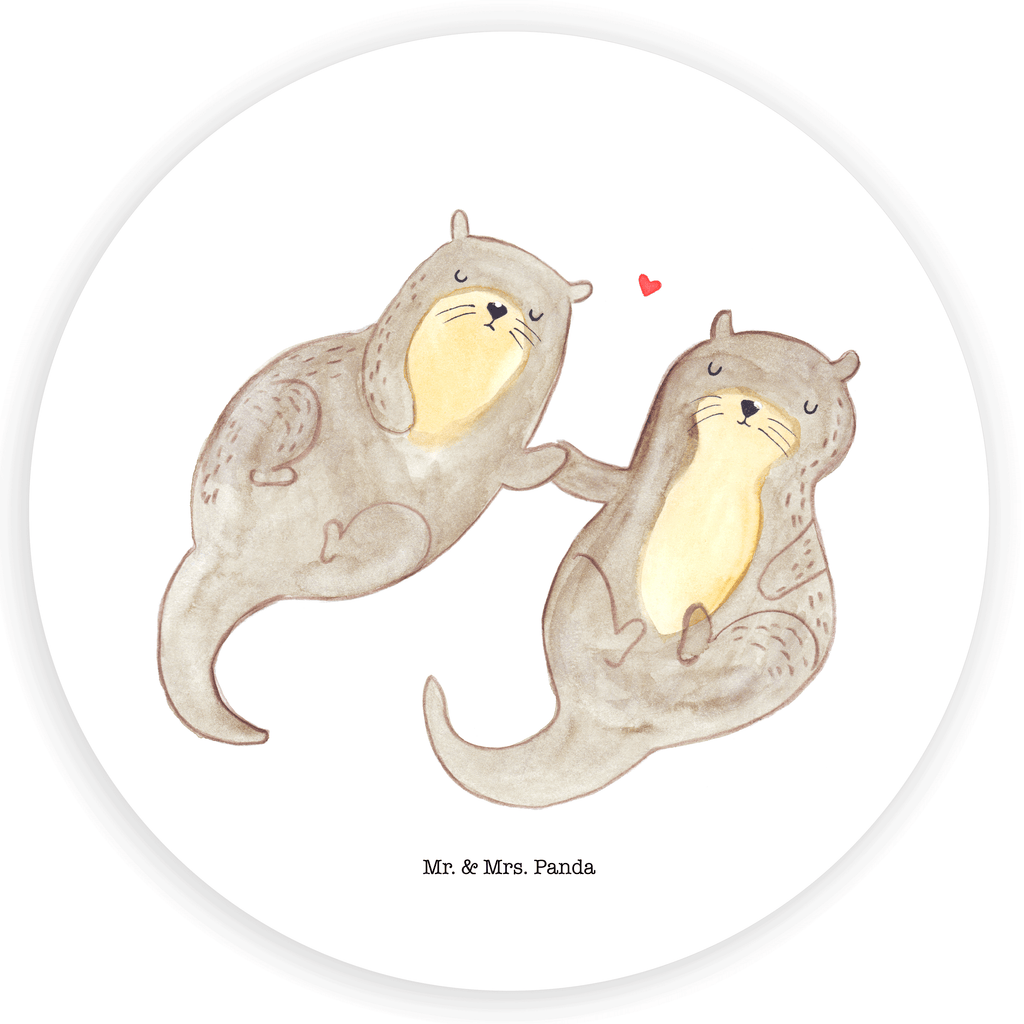 120mm Rund Aufkleber Otter händchenhaltend Sticker, Aufkleber, Etikett, Kinder, rund, Otter, Fischotter, Seeotter, Otter Seeotter See Otter