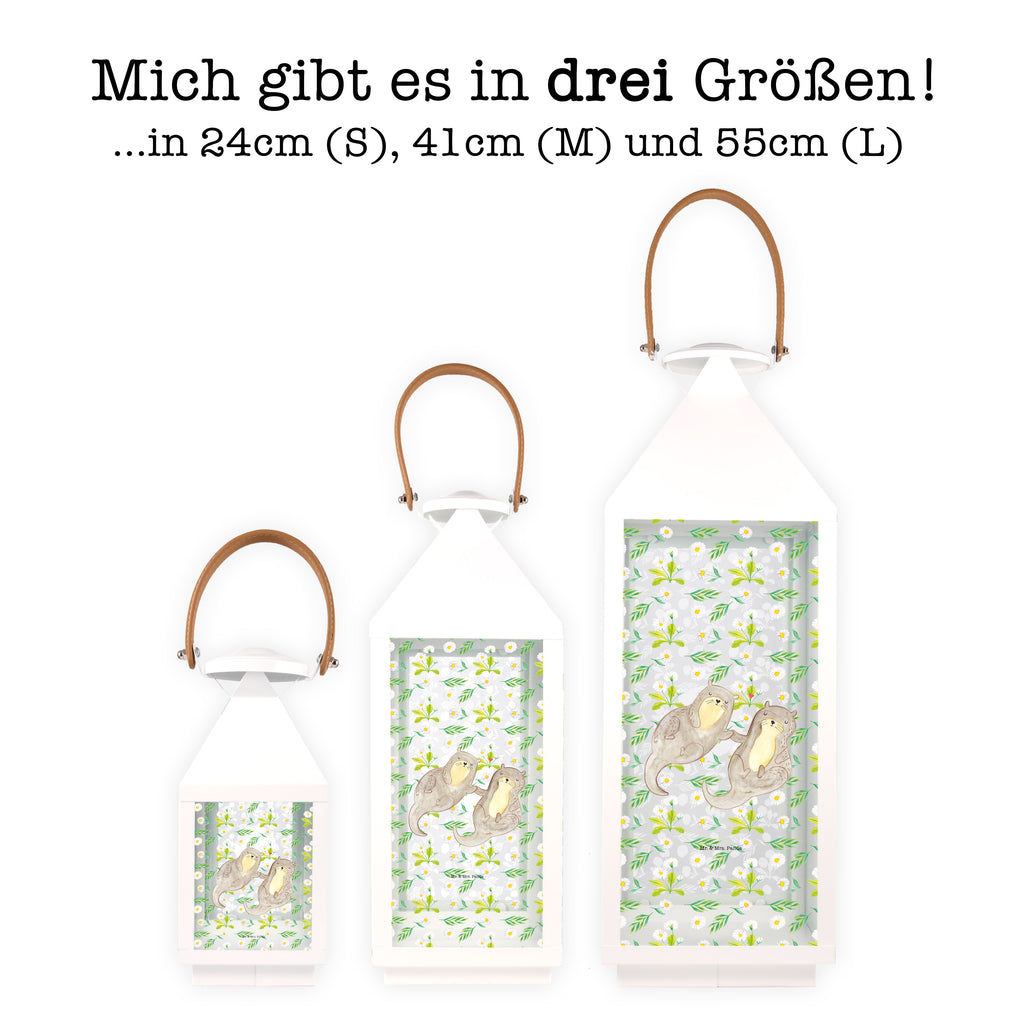 Deko Laterne Otter händchenhaltend Gartenlampe, Gartenleuchte, Gartendekoration, Gartenlicht, Laterne  kleine Laternen, XXL Laternen, Laterne groß, Otter, Fischotter, Seeotter, Otter Seeotter See Otter