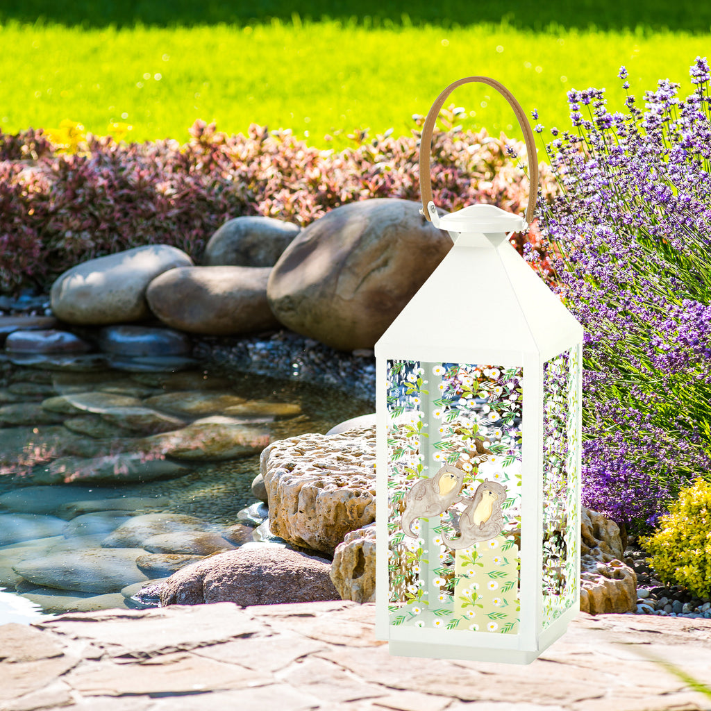 Deko Laterne Otter händchenhaltend Gartenlampe, Gartenleuchte, Gartendekoration, Gartenlicht, Laterne  kleine Laternen, XXL Laternen, Laterne groß, Otter, Fischotter, Seeotter, Otter Seeotter See Otter