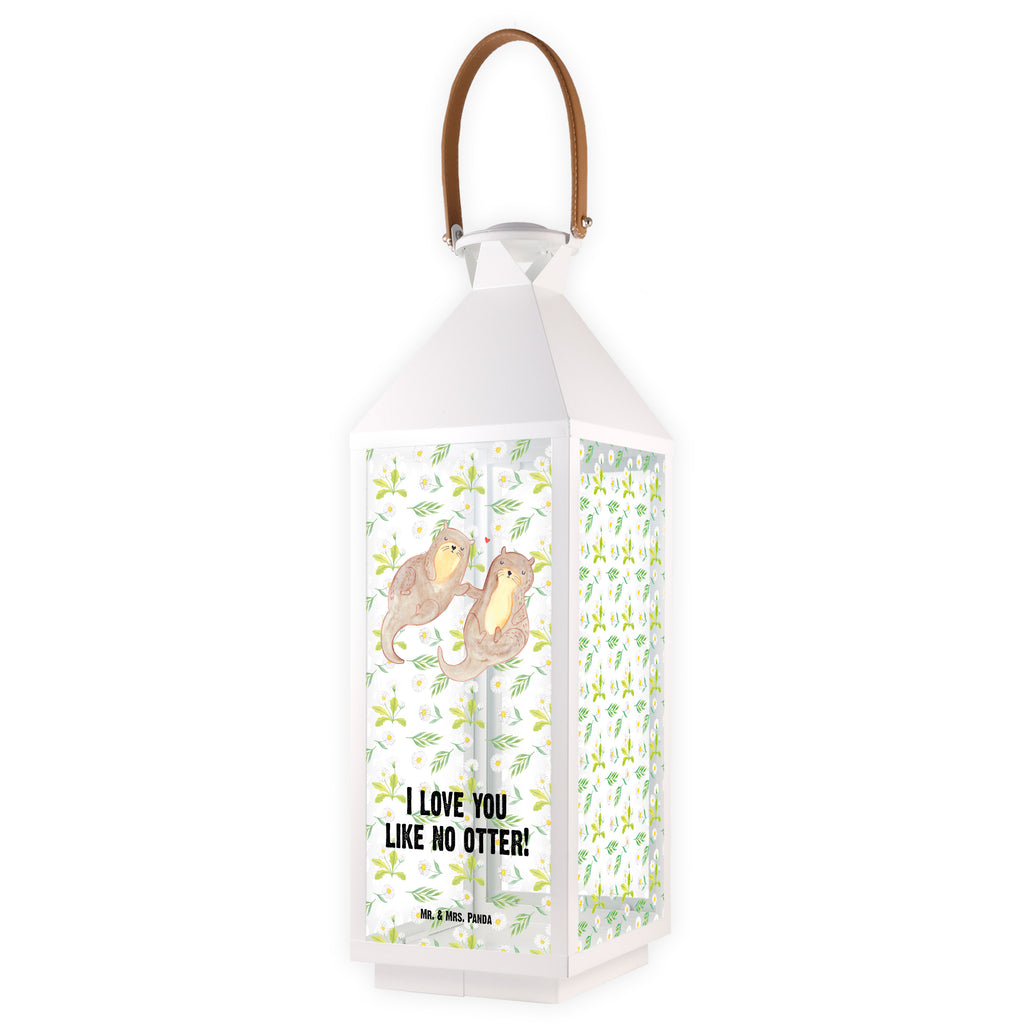 Deko Laterne Otter händchenhaltend Gartenlampe, Gartenleuchte, Gartendekoration, Gartenlicht, Laterne  kleine Laternen, XXL Laternen, Laterne groß, Otter, Fischotter, Seeotter, Otter Seeotter See Otter