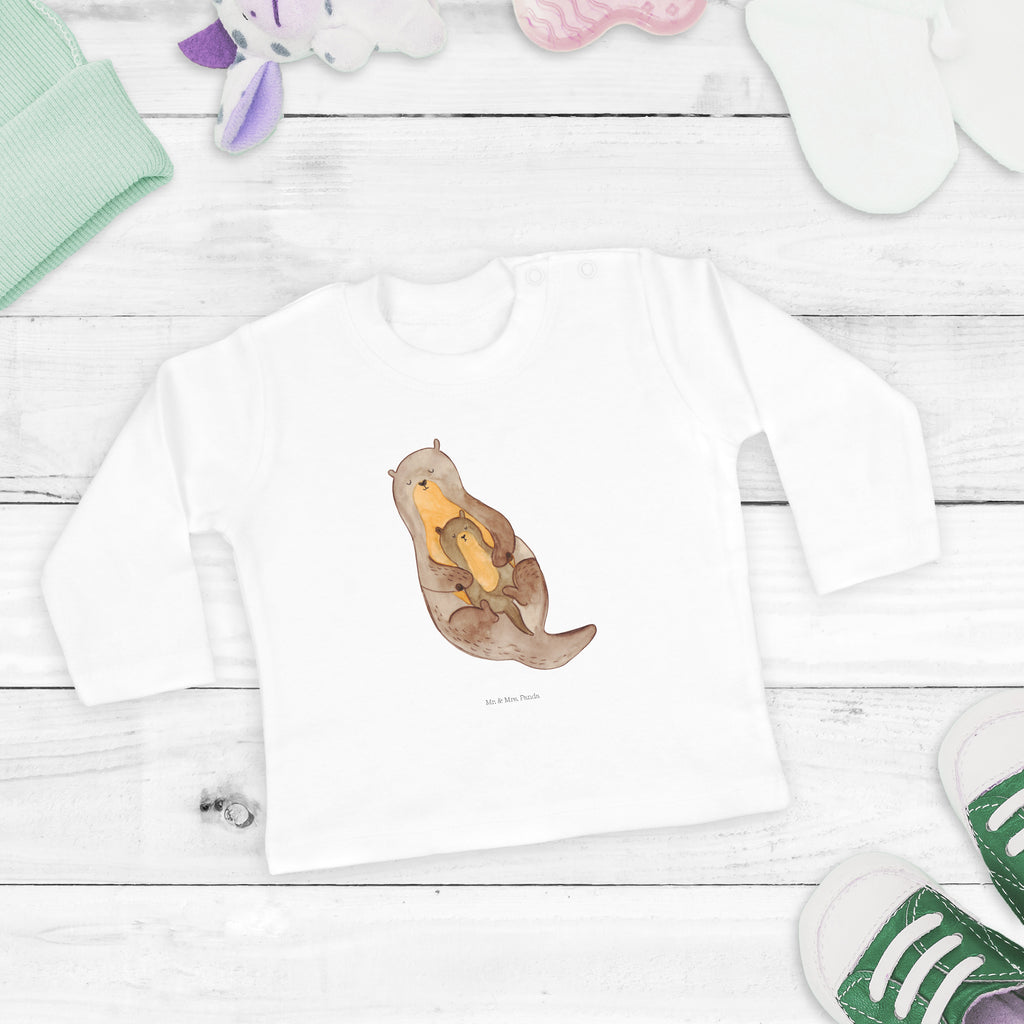 3-6 Monate Baby Longsleeve Otter mit Kind Mädchen, Jungen, Baby, Langarm, Bio, Kleidung, Otter, Fischotter, Seeotter, Otter Seeotter See Otter