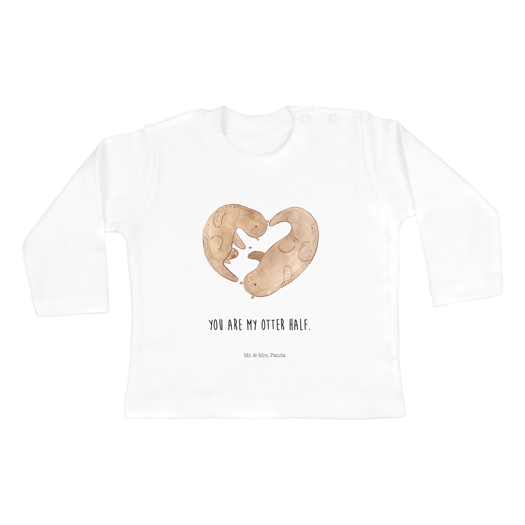 3-6 Monate Baby Longsleeve Otter Herz Mädchen, Jungen, Baby, Langarm, Bio, Kleidung, Otter, Fischotter, Seeotter, Liebe, Herz, Liebesbeweis, Liebesgeschenk, Bessere Hälfte, Love you, Jahrestag, Hochzeitstag, Verlobung, gemeinsames Leben