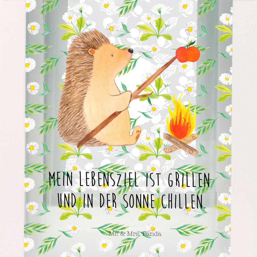 Deko Laterne Igel grillt Gartenlampe, Gartenleuchte, Gartendekoration, Gartenlicht, Laterne  kleine Laternen, XXL Laternen, Laterne groß, Tiermotive, Gute Laune, lustige Sprüche, Tiere, Igel, Grillen, Ziele, Motivation, arbeitslos, Sinn des Lebens, Spruch