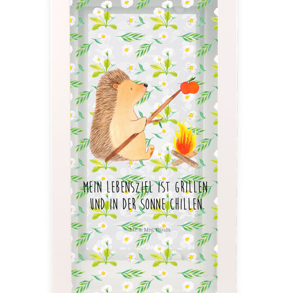 Deko Laterne Igel grillt Gartenlampe, Gartenleuchte, Gartendekoration, Gartenlicht, Laterne  kleine Laternen, XXL Laternen, Laterne groß, Tiermotive, Gute Laune, lustige Sprüche, Tiere, Igel, Grillen, Ziele, Motivation, arbeitslos, Sinn des Lebens, Spruch