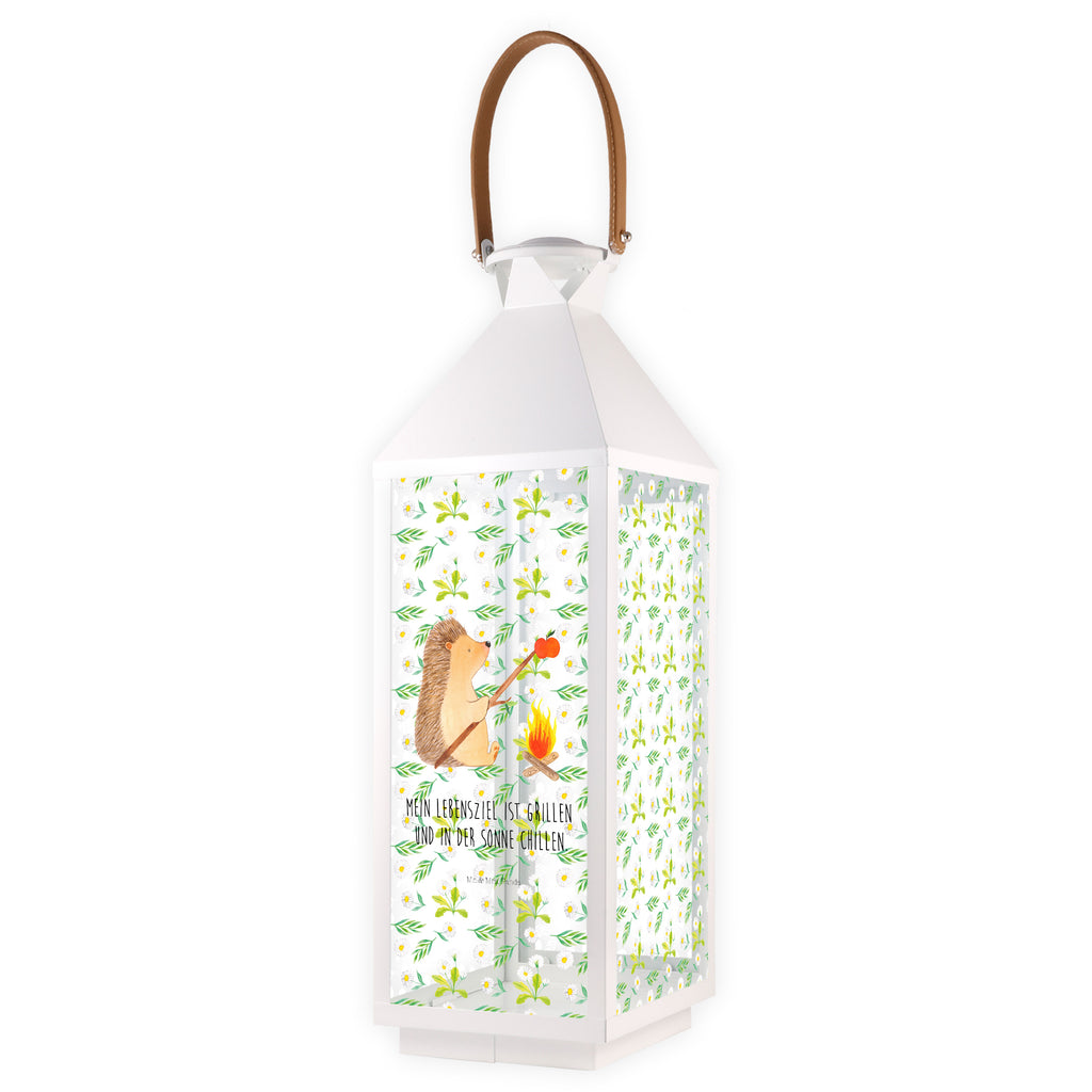 Deko Laterne Igel grillt Gartenlampe, Gartenleuchte, Gartendekoration, Gartenlicht, Laterne  kleine Laternen, XXL Laternen, Laterne groß, Tiermotive, Gute Laune, lustige Sprüche, Tiere, Igel, Grillen, Ziele, Motivation, arbeitslos, Sinn des Lebens, Spruch